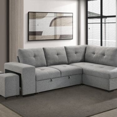 Roanne Sleeper Sectional Grey