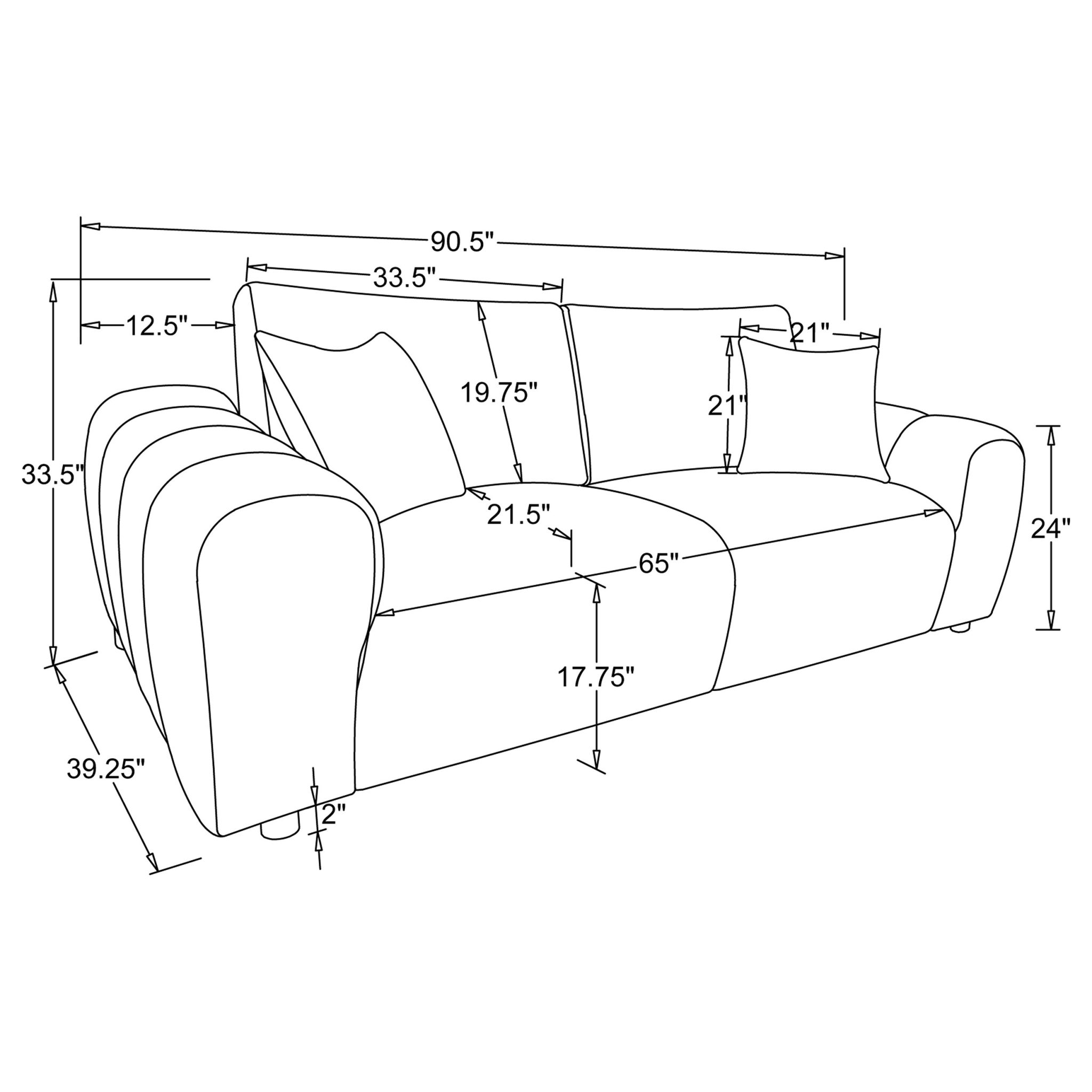 Burnett Wide Arm Sofa - Image 10