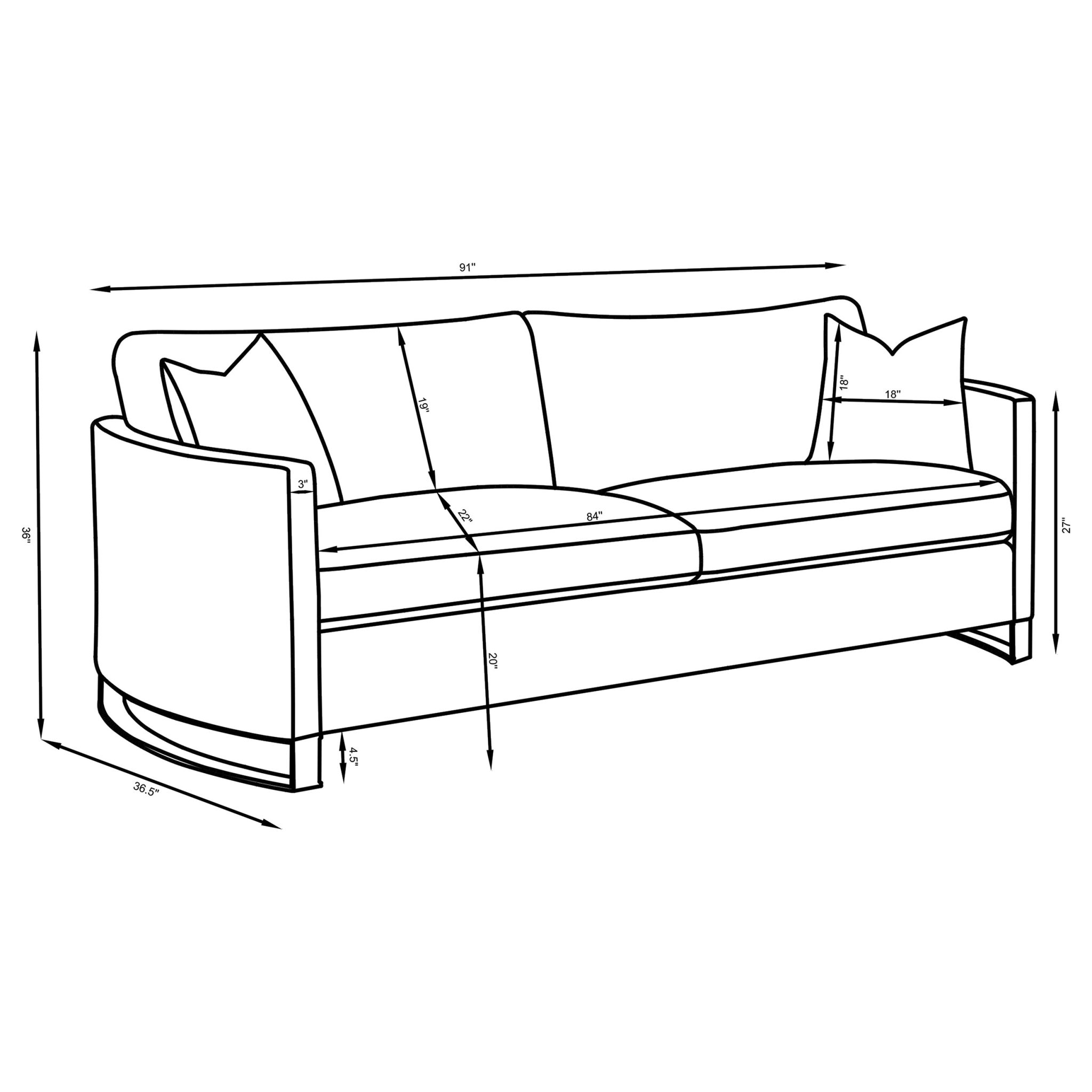 Corliss Curved Track Arm Sofa - Image 10