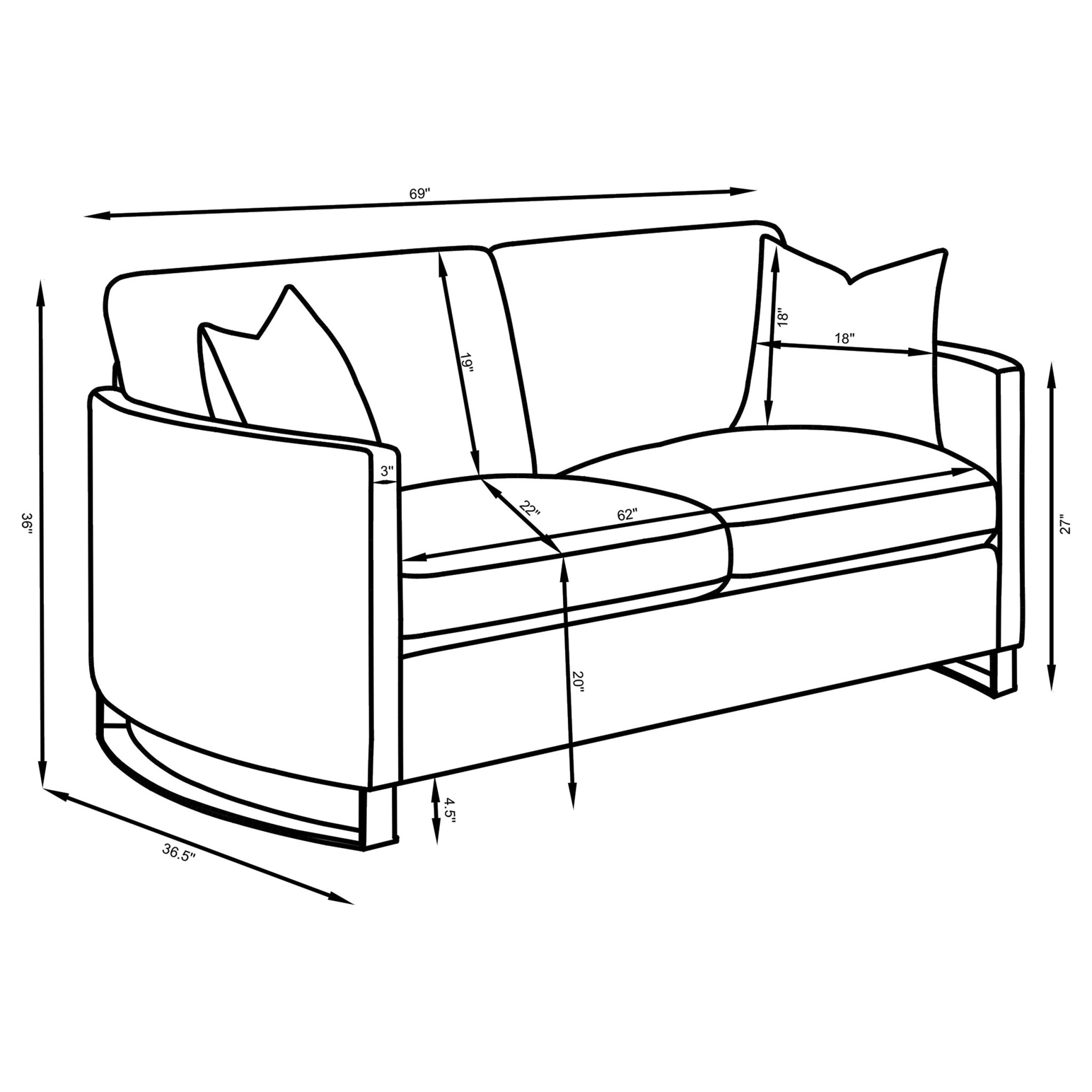 Corliss Curved Track Arm Loveseat - Image 10