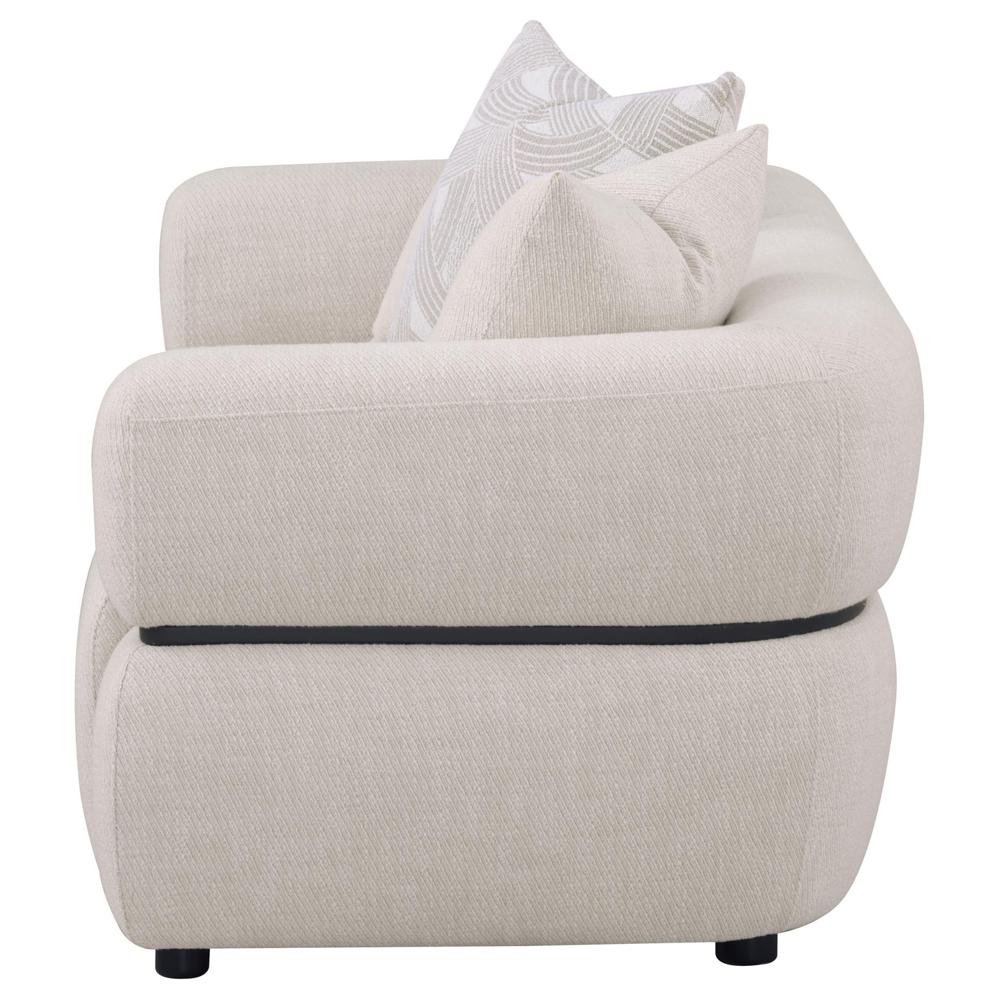 Jeanette Round Arm Loveseat Beige - Image 5