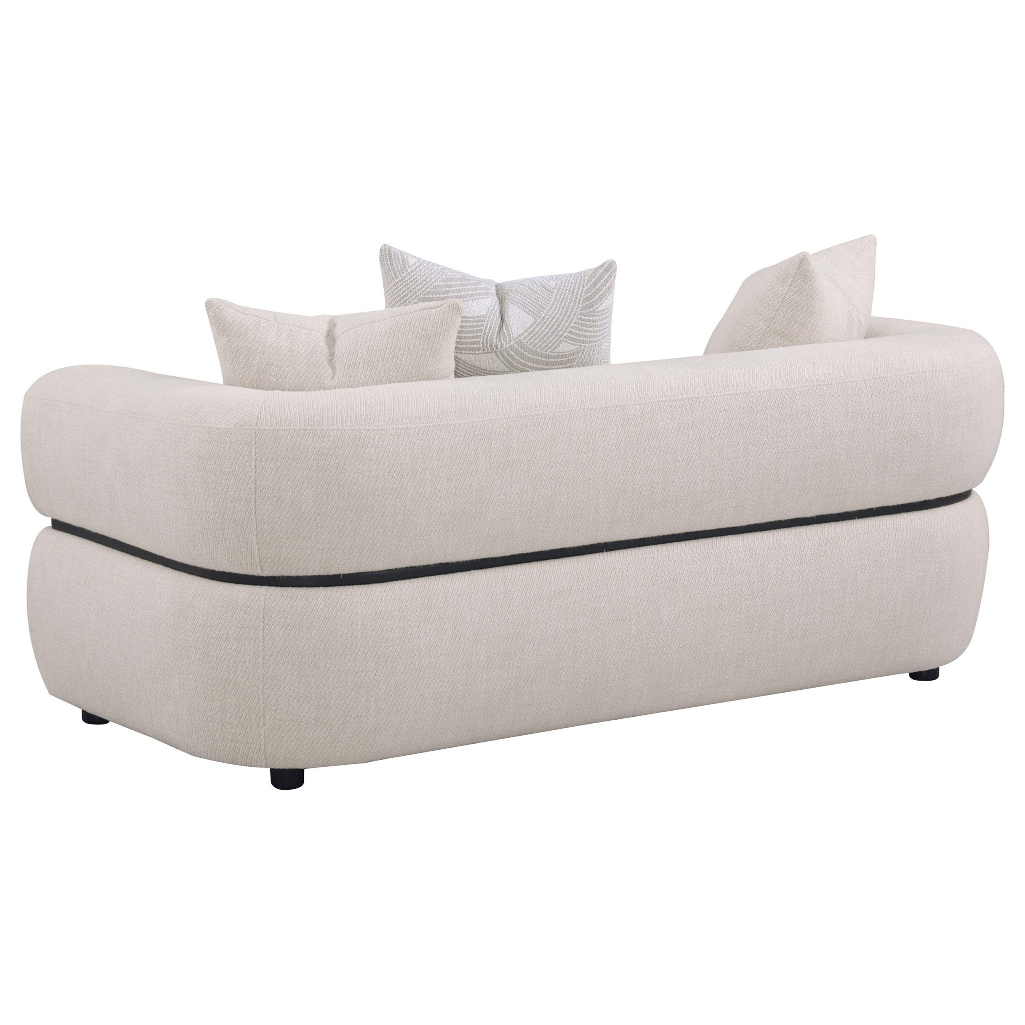 Jeanette Round Arm Loveseat Beige - Image 6