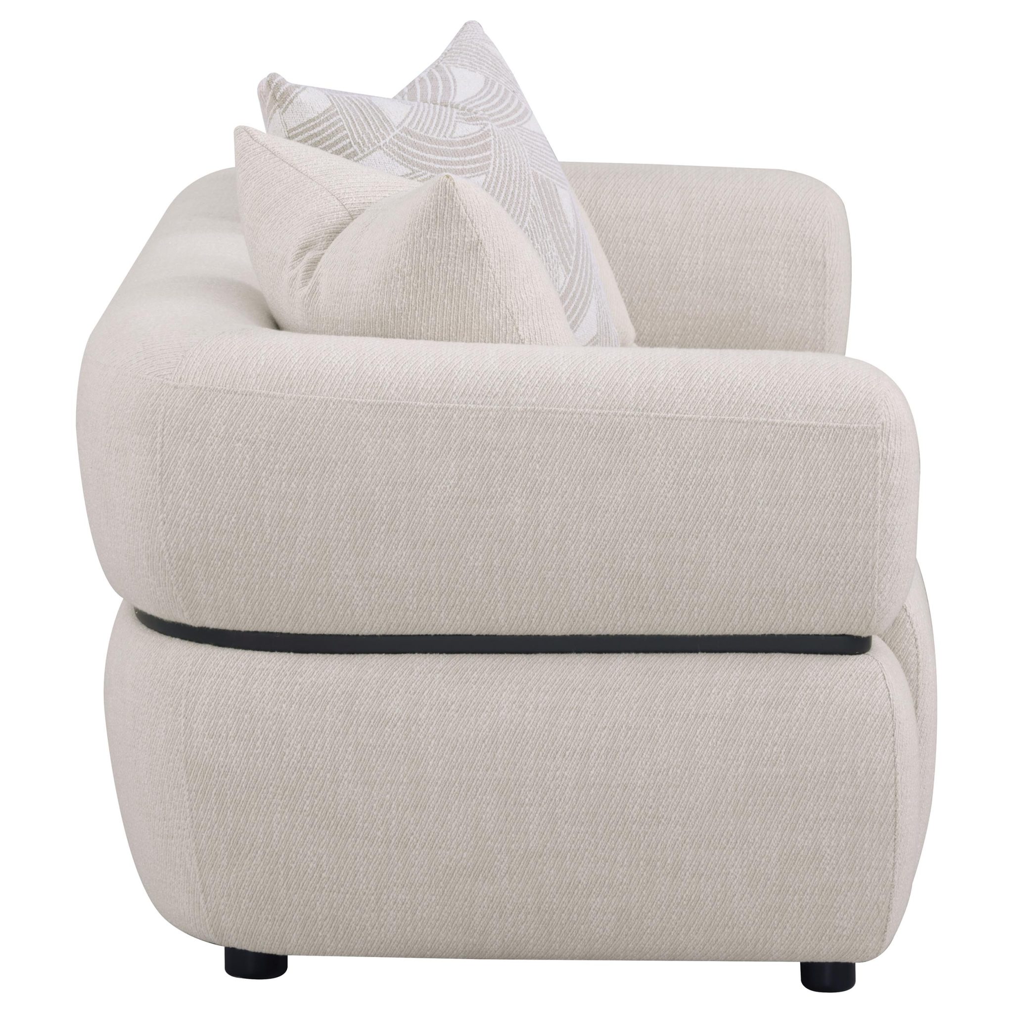 Jeanette Round Arm Loveseat Beige - Image 8