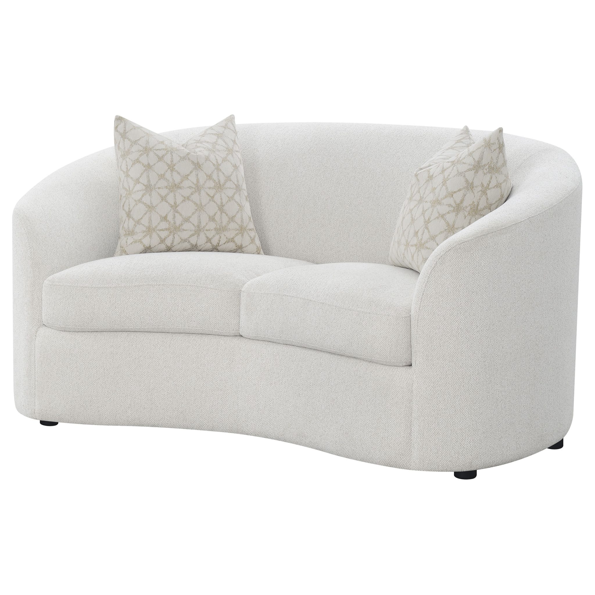 Rainn Bouclé Loveseat Latte - Image 4