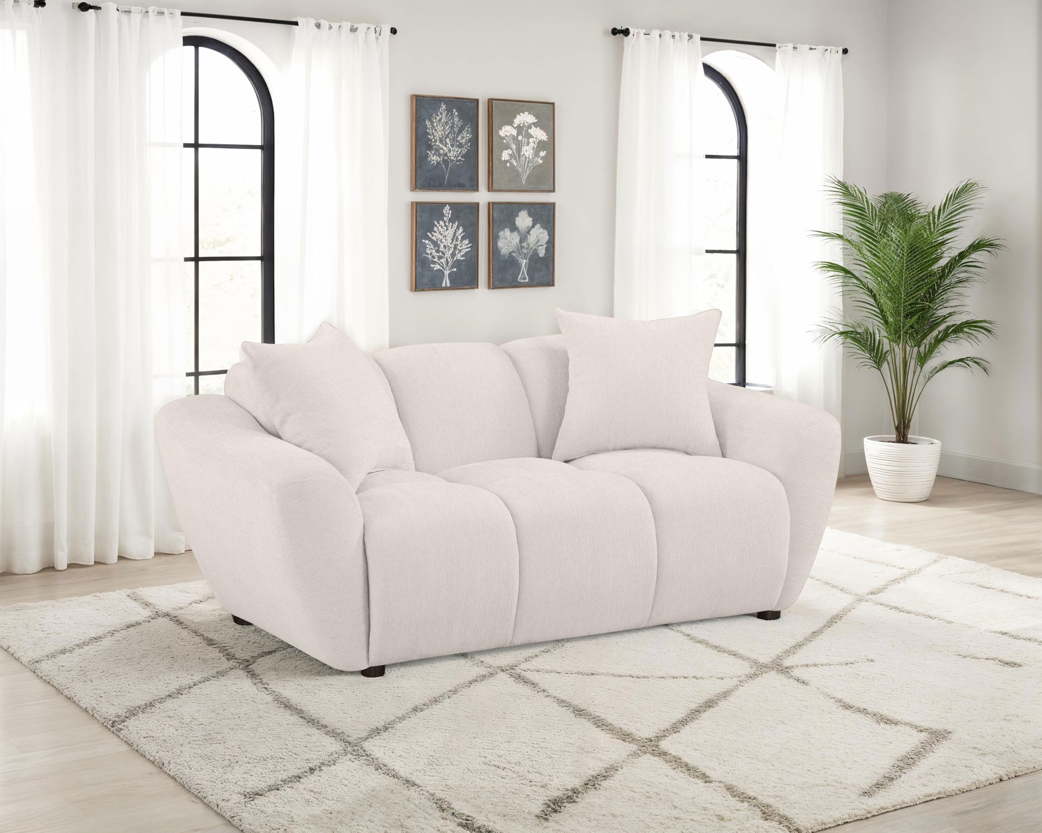 Destino Splayed Arm Loveseat Greige