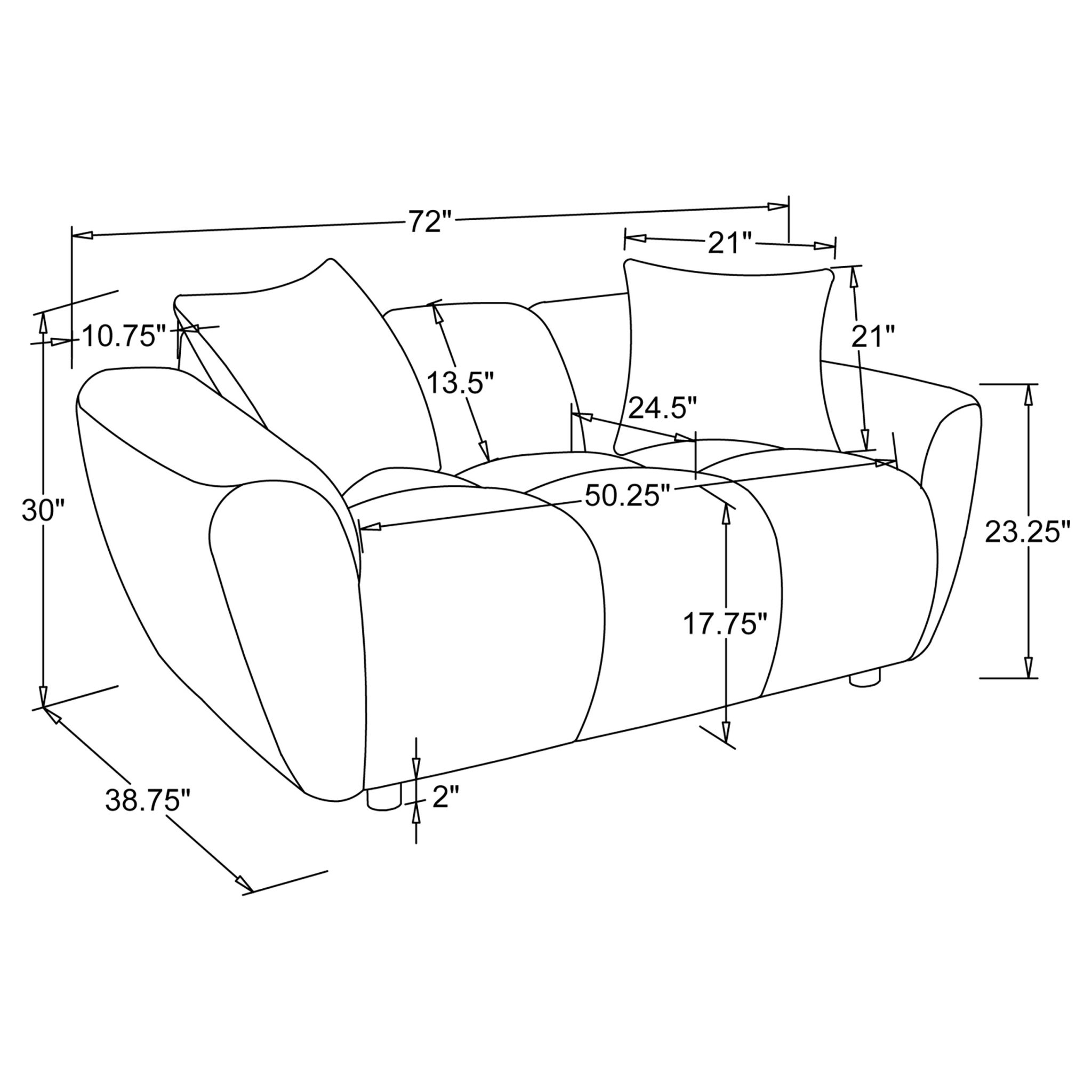 Destino Splayed Arm Loveseat Greige - Image 10