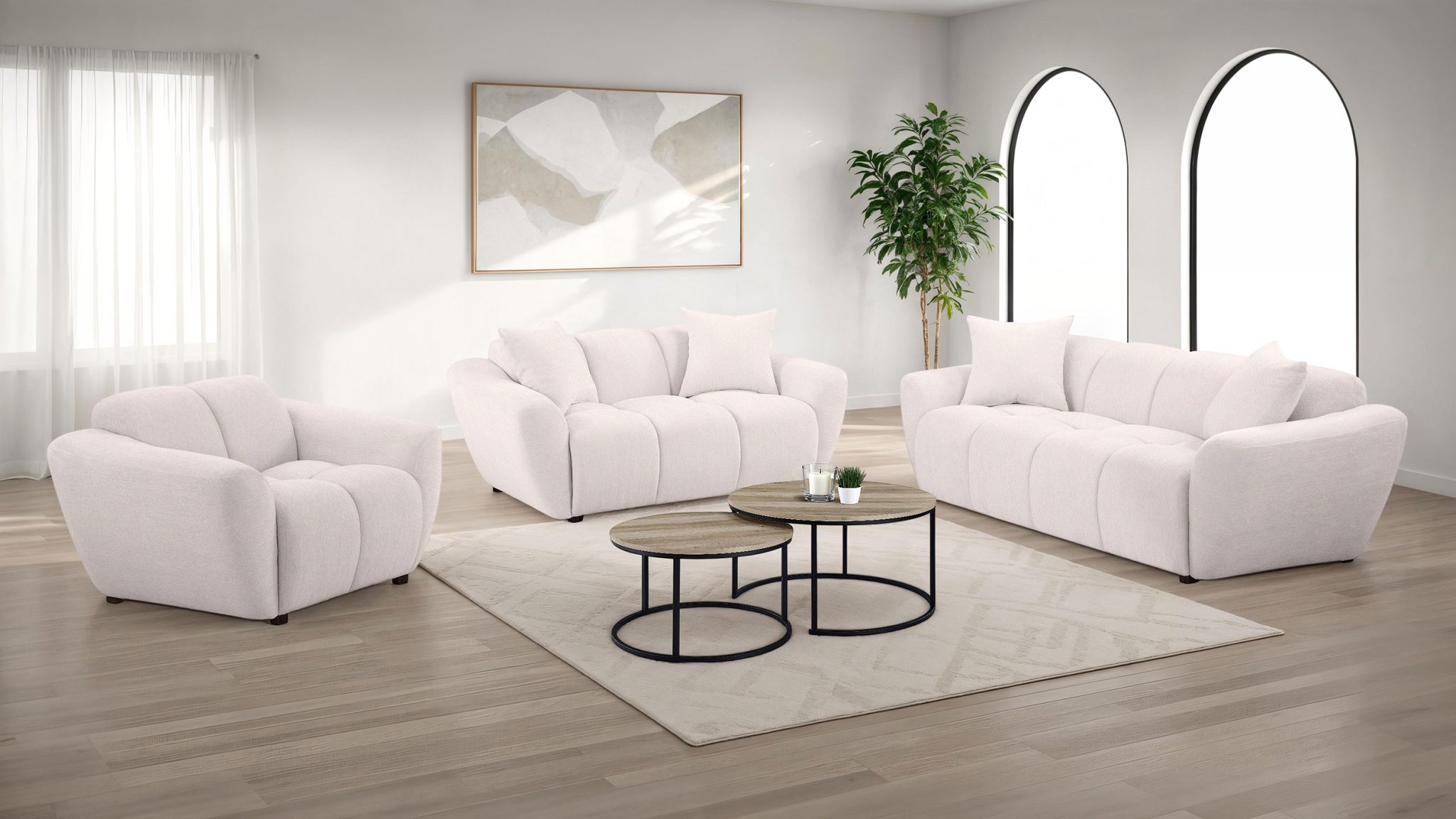 Destino Splayed Arm Loveseat Greige - Image 12