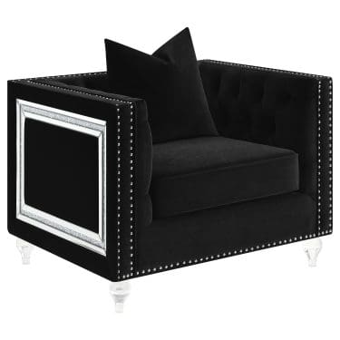 Delilah Tuxedo Accent Chair Black