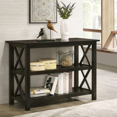 Rachelle 2-Shelf Wood Entryway Console Table Dark Merlot