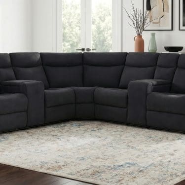 Hagen Power Reclining Sectional Steel Grey