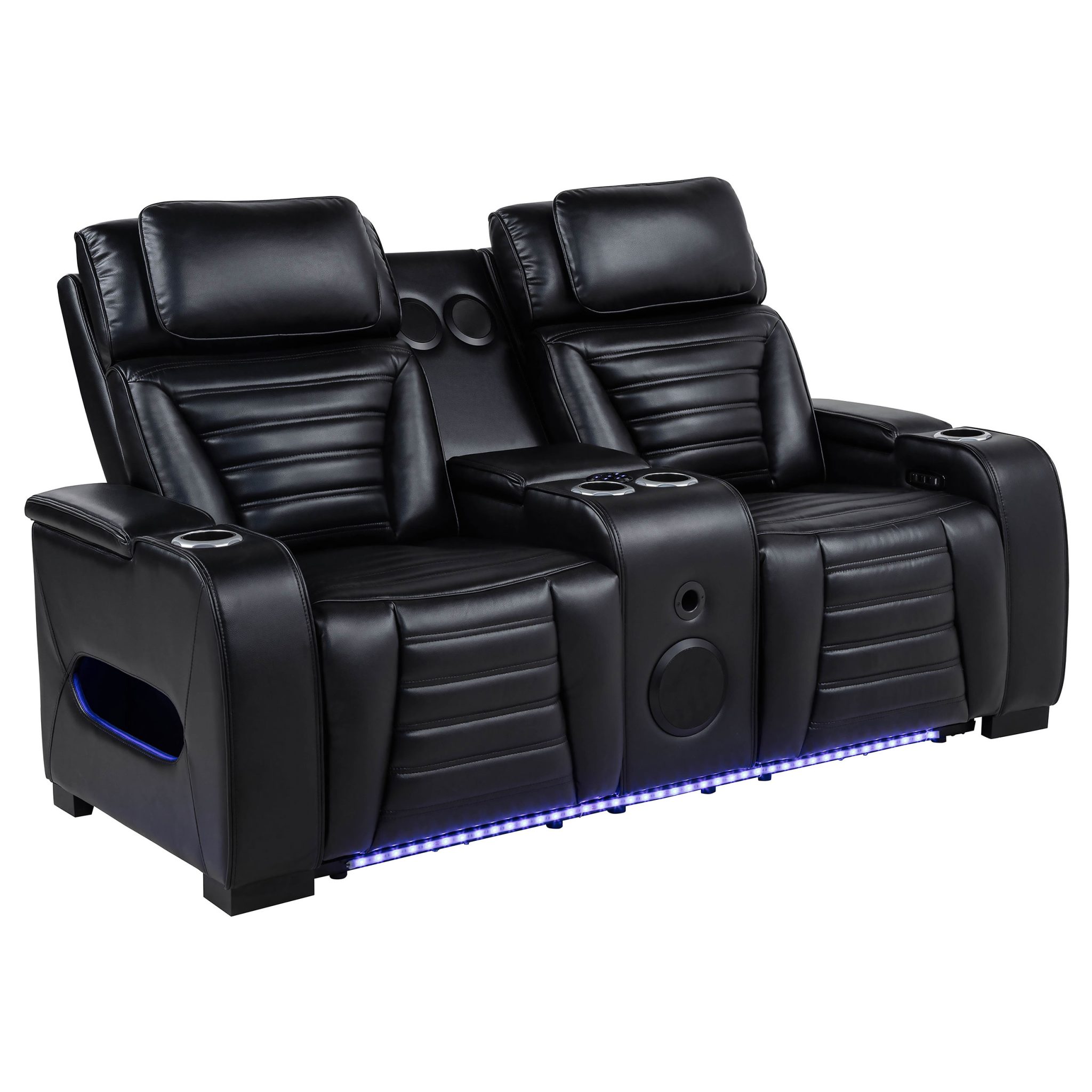 Zuma Dual Power Reclining Loveseat Black - Image 3