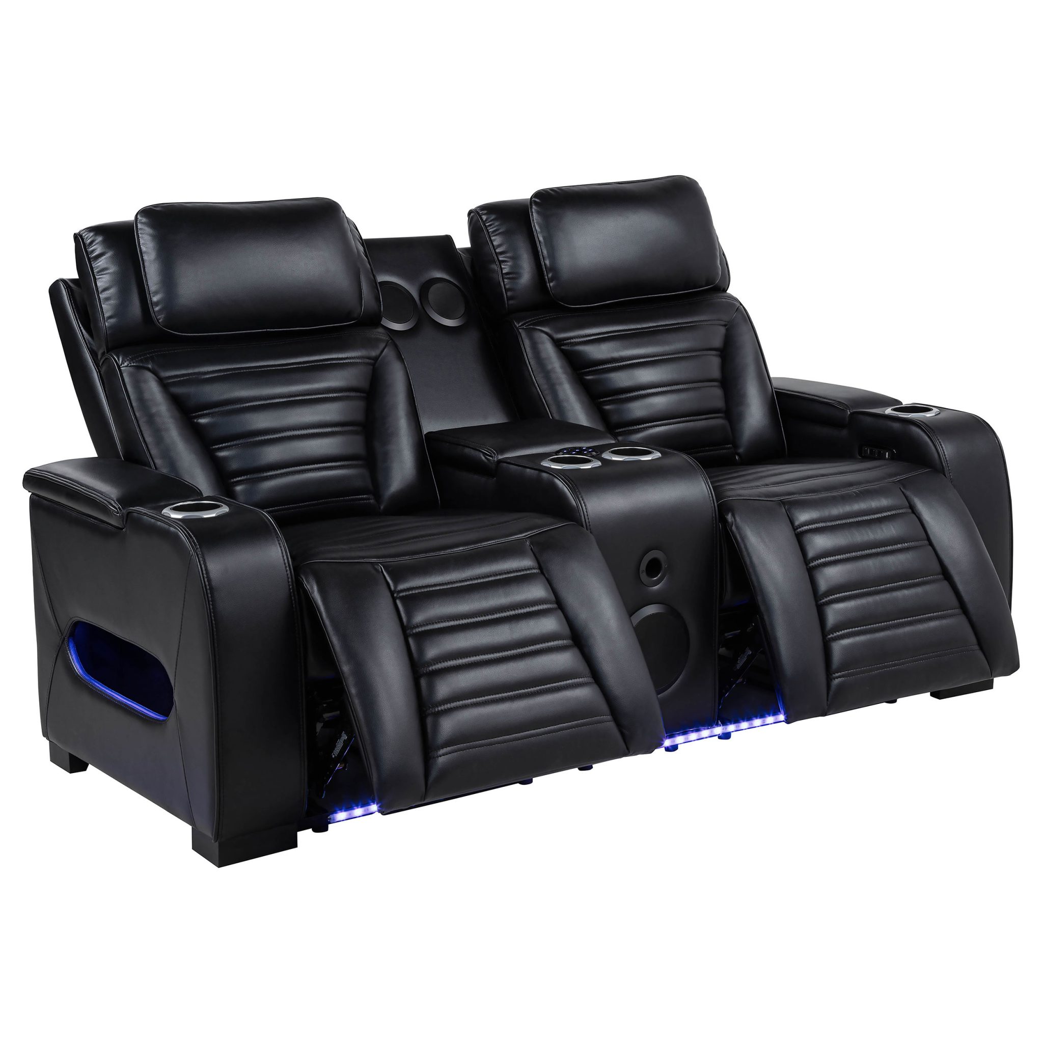 Zuma Dual Power Reclining Loveseat Black - Image 4