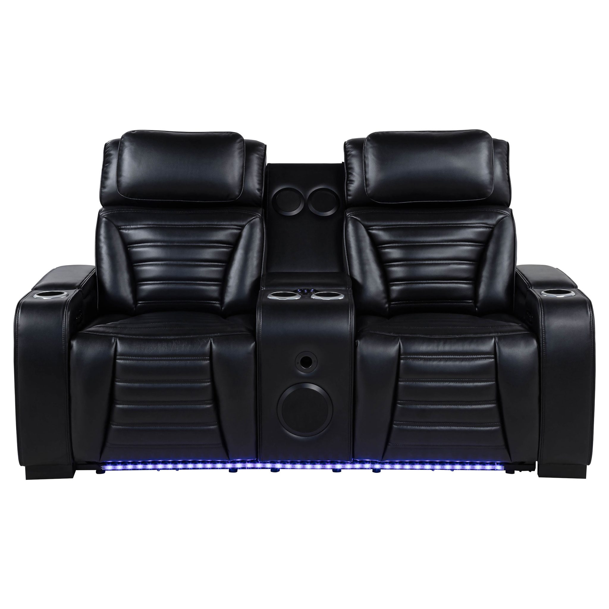 Zuma Dual Power Reclining Loveseat Black - Image 5