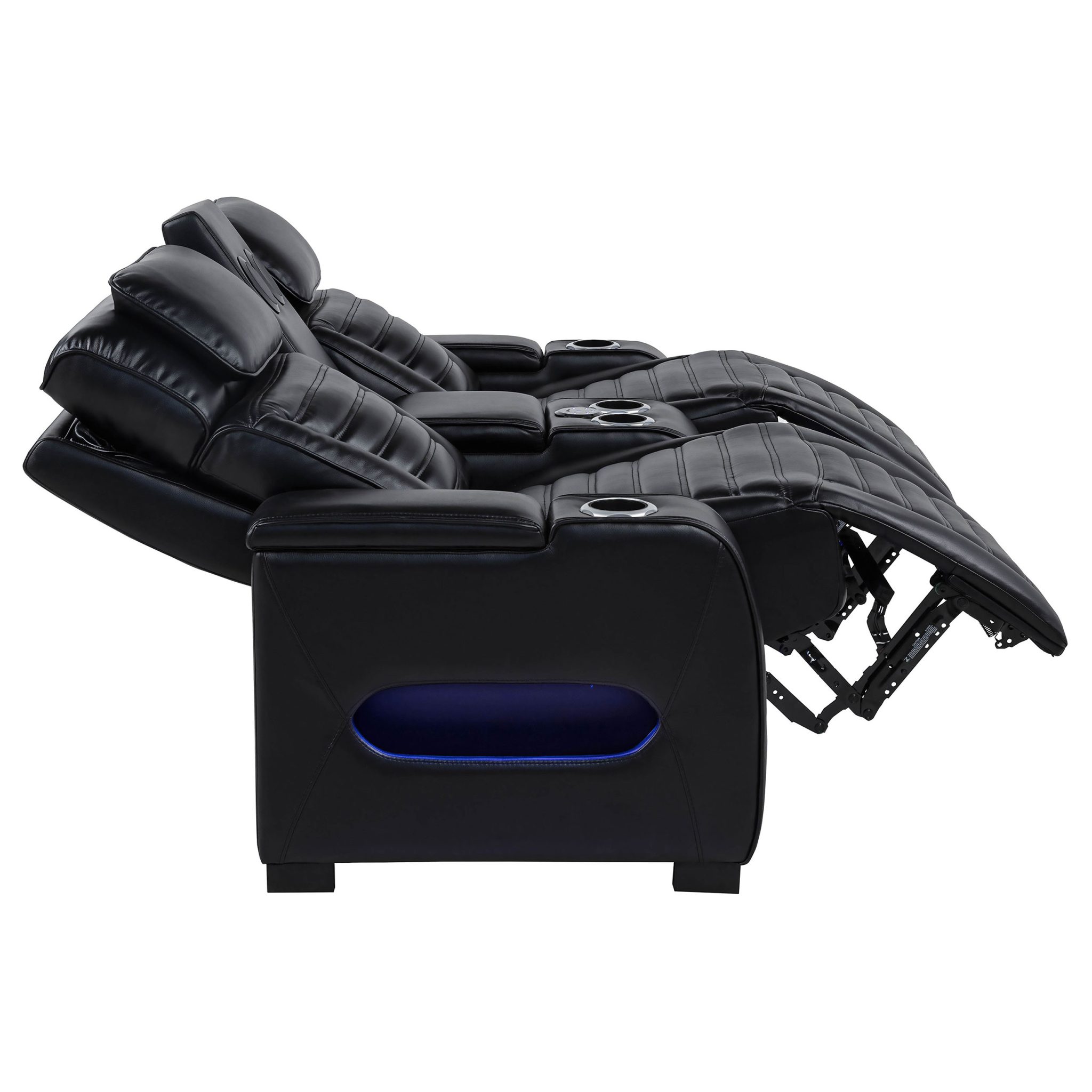 Zuma Dual Power Reclining Loveseat Black - Image 7