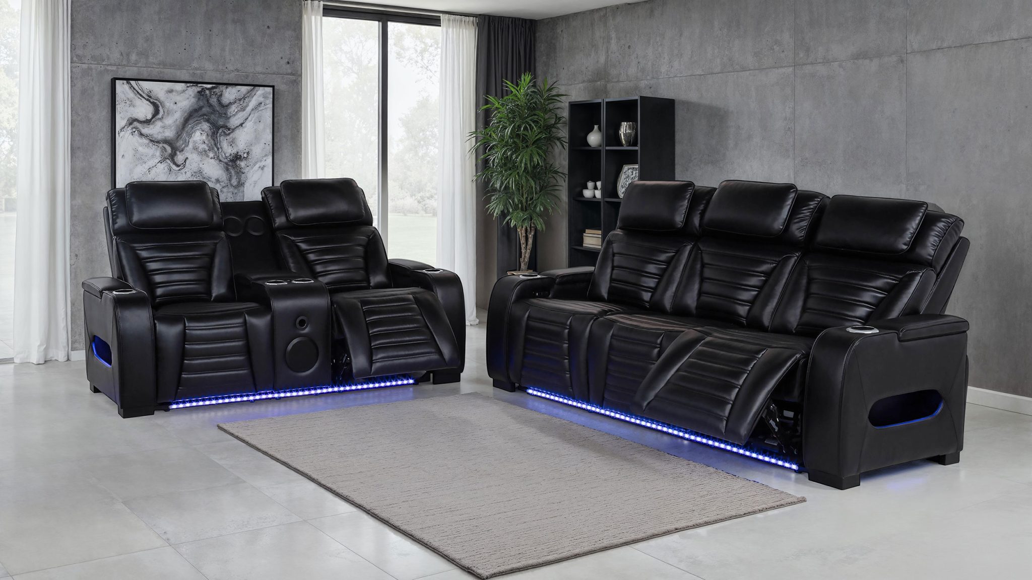 Zuma Dual Power Reclining Loveseat Black - Image 15