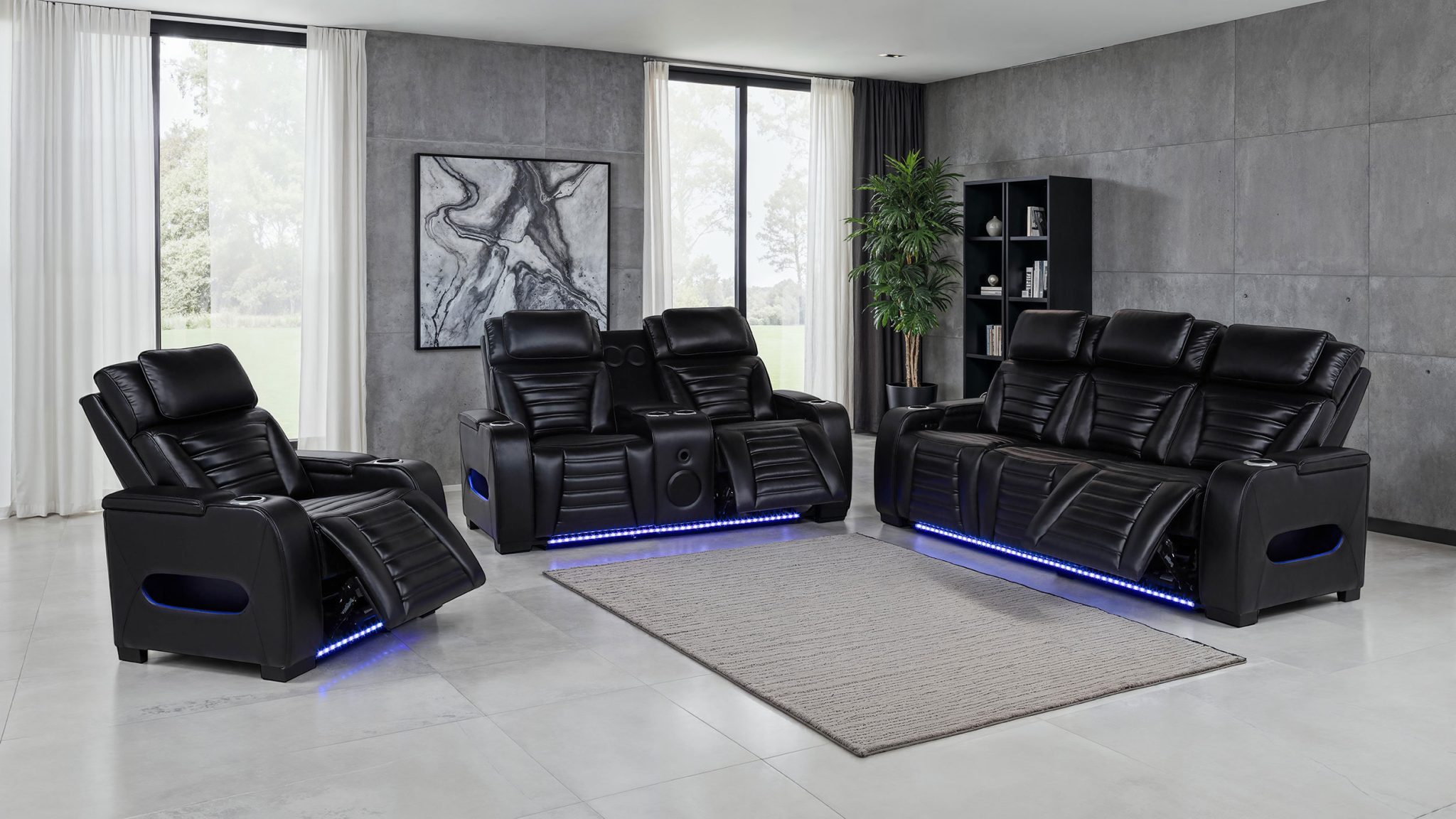 Zuma Dual Power Reclining Loveseat Black - Image 16