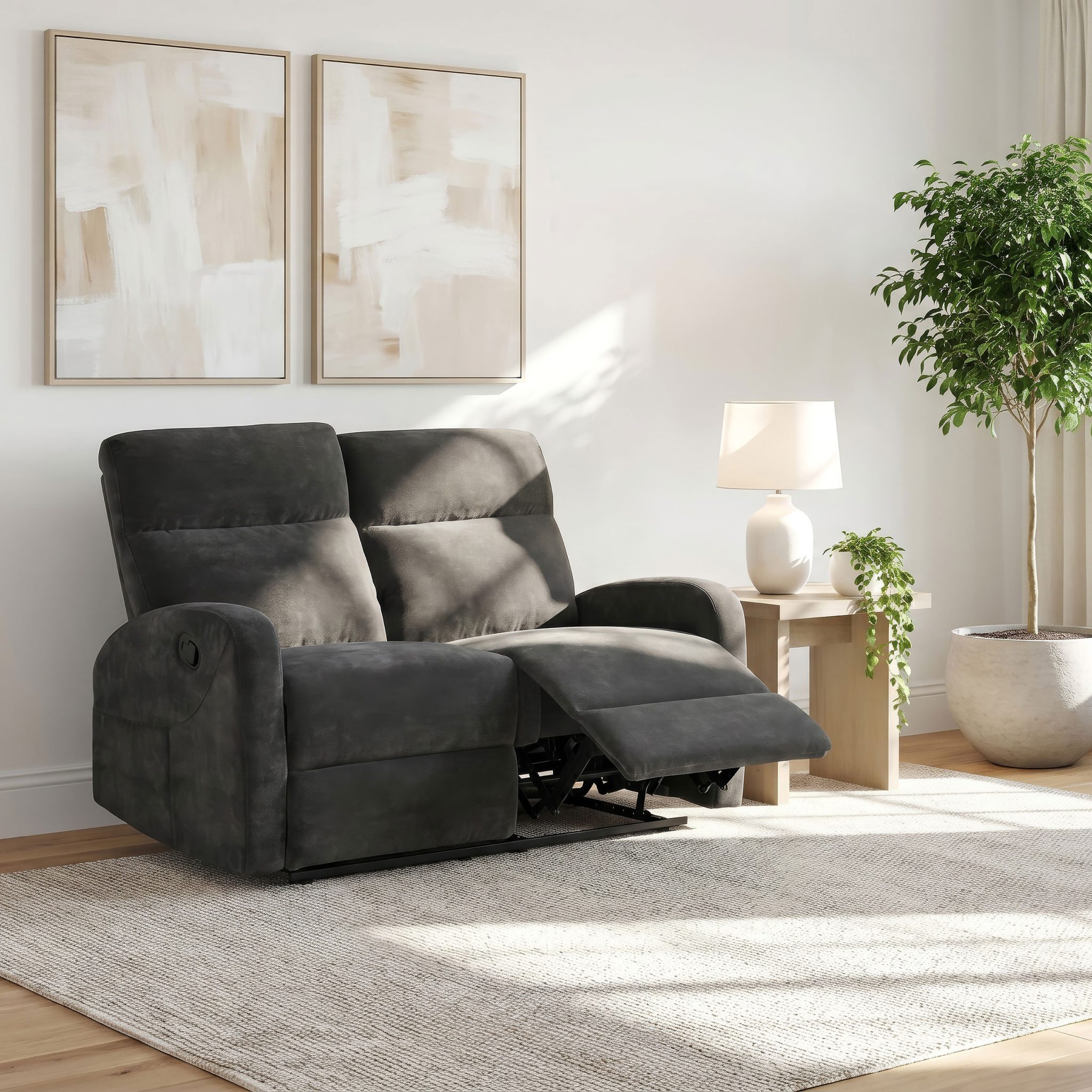 Hamilton Reclining Loveseat Charcoal Grey - Image 2