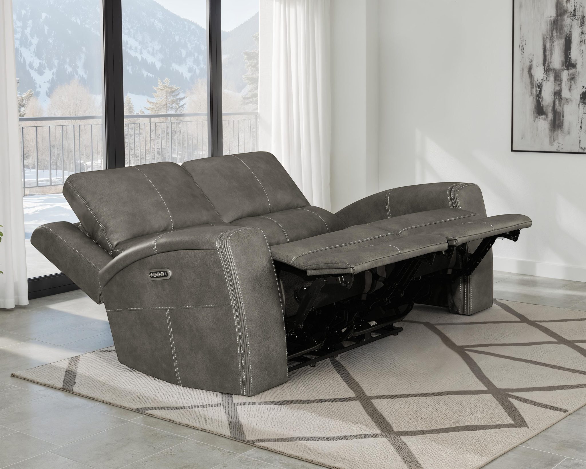 Brickston Triple Power Reclining Loveseat Charcoal - Image 2
