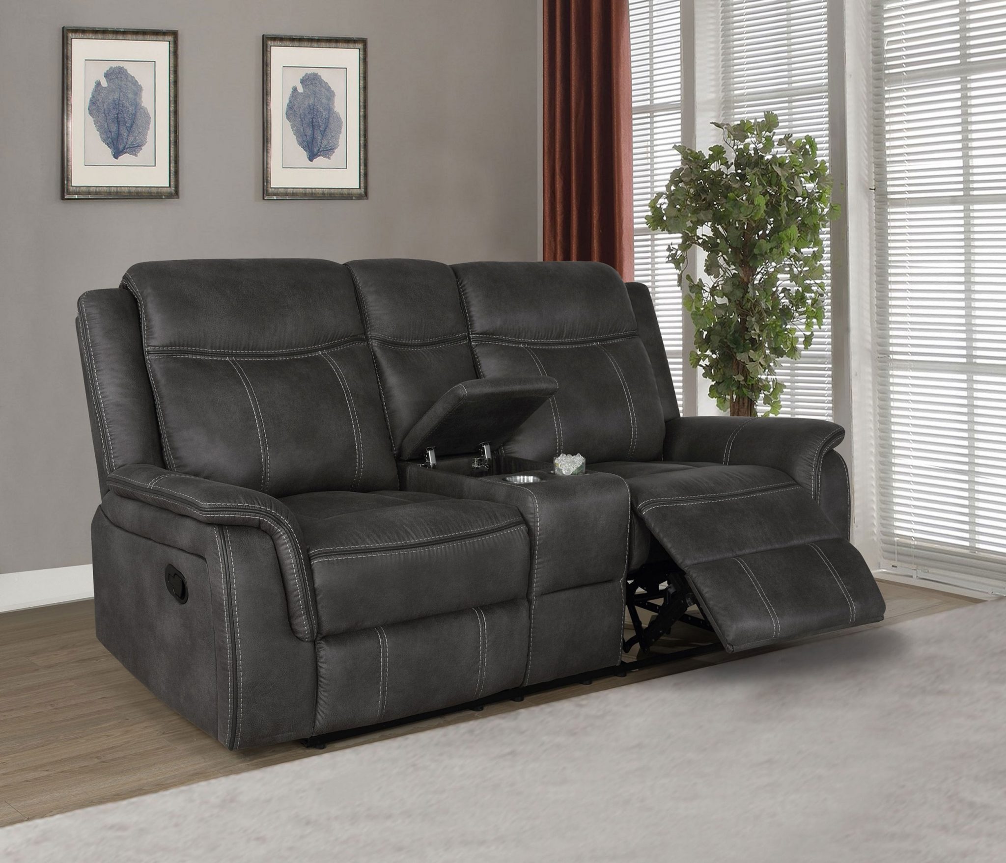 Lawrence Reclining Loveseat Charcoal