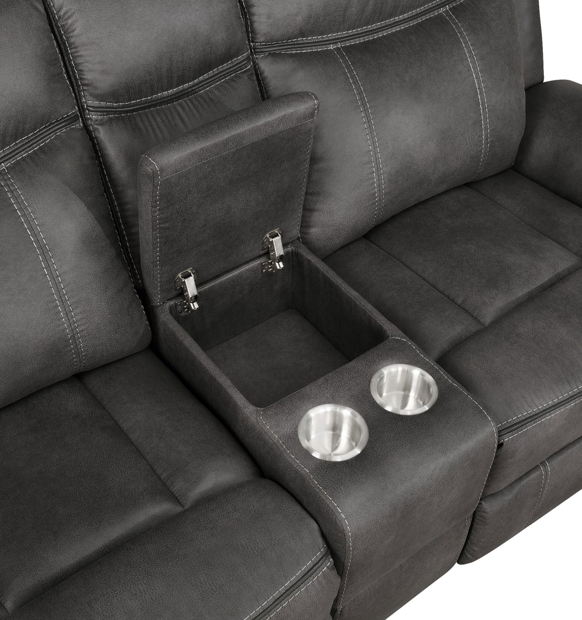 Lawrence Reclining Loveseat Charcoal - Image 3