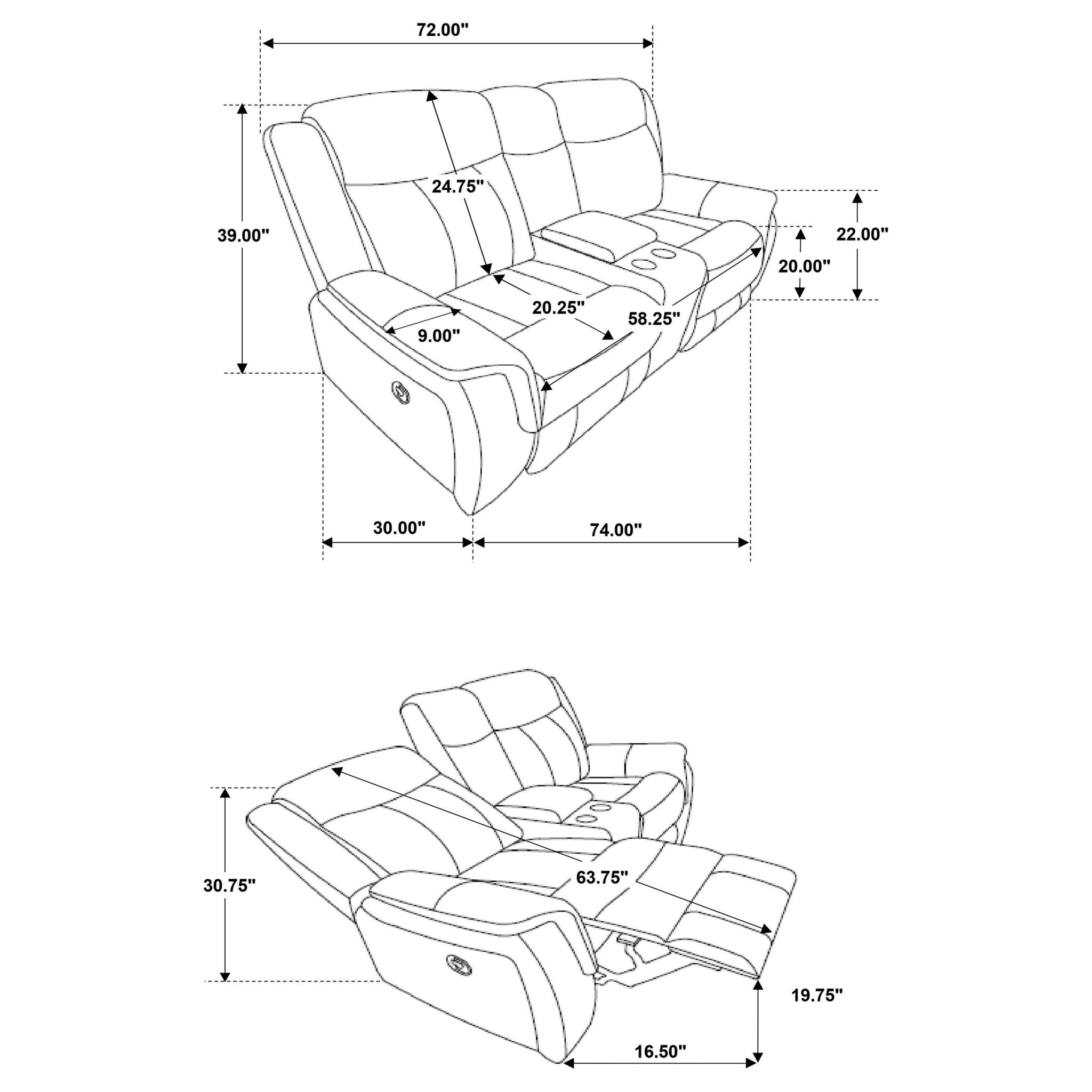 Lawrence Reclining Loveseat Charcoal - Image 6