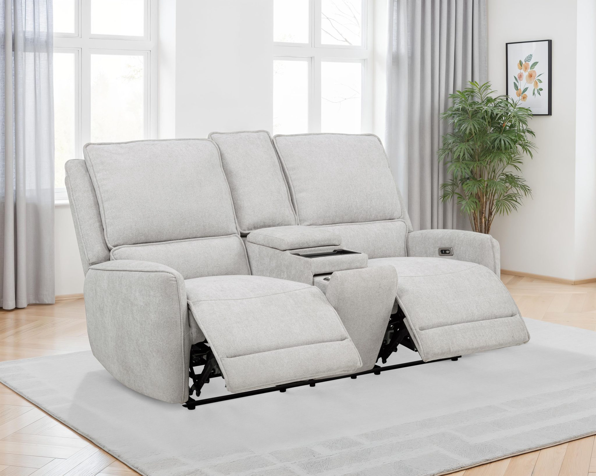Sylmar Power Reclining Loveseat Dove Grey - Image 2
