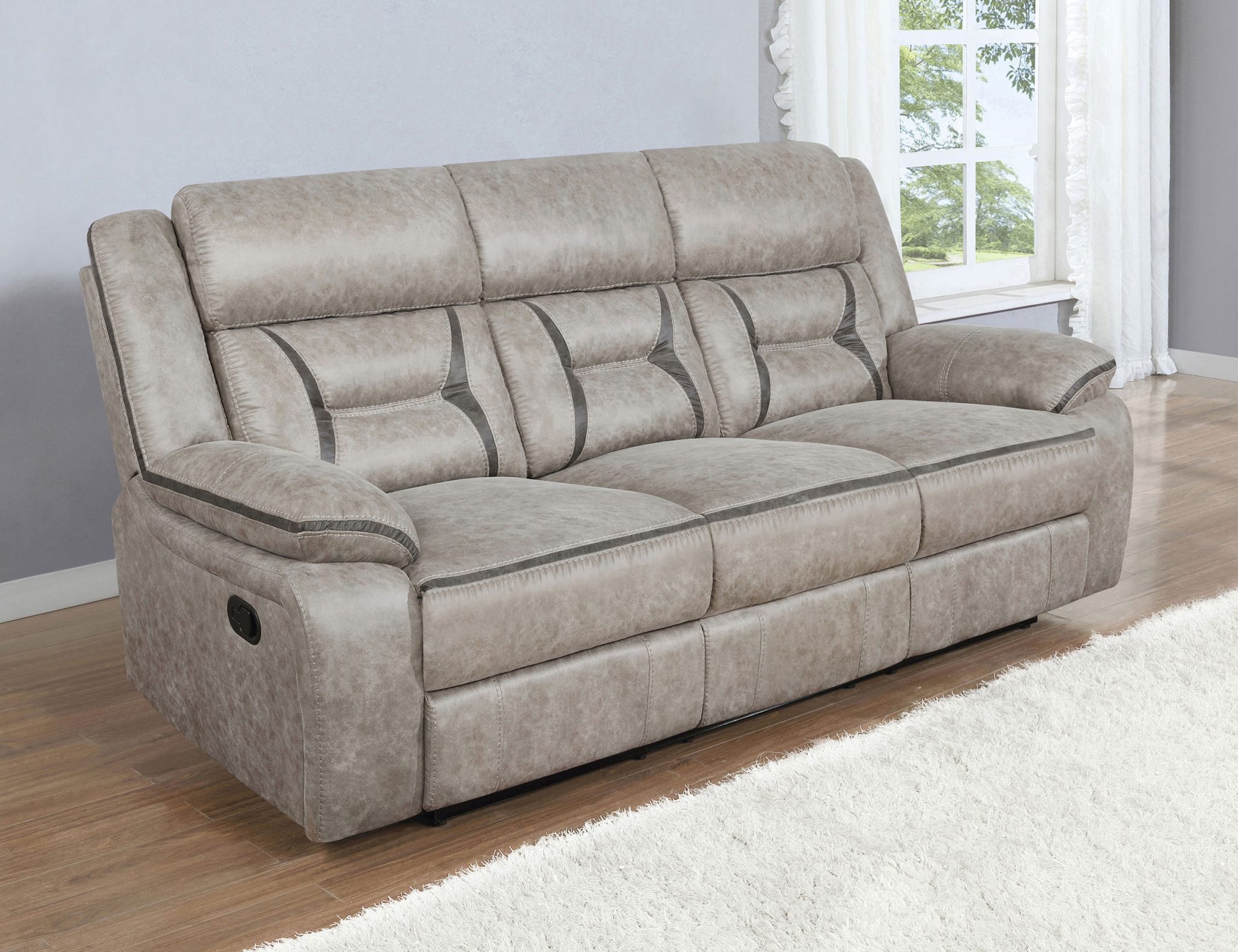 Greer Reclining Sofa Taupe