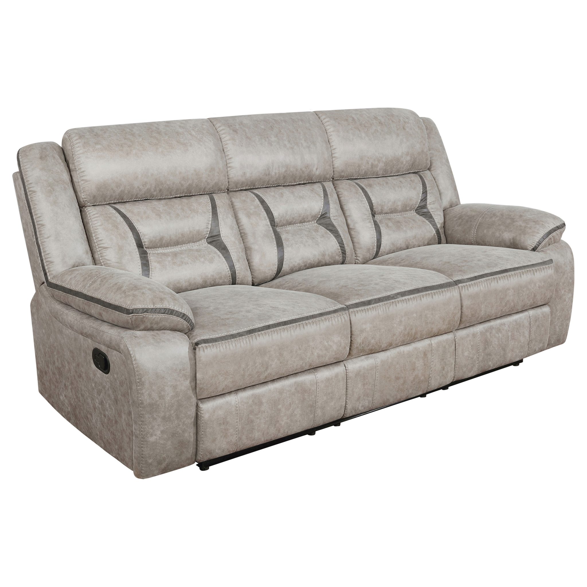 Greer Reclining Sofa Taupe - Image 3