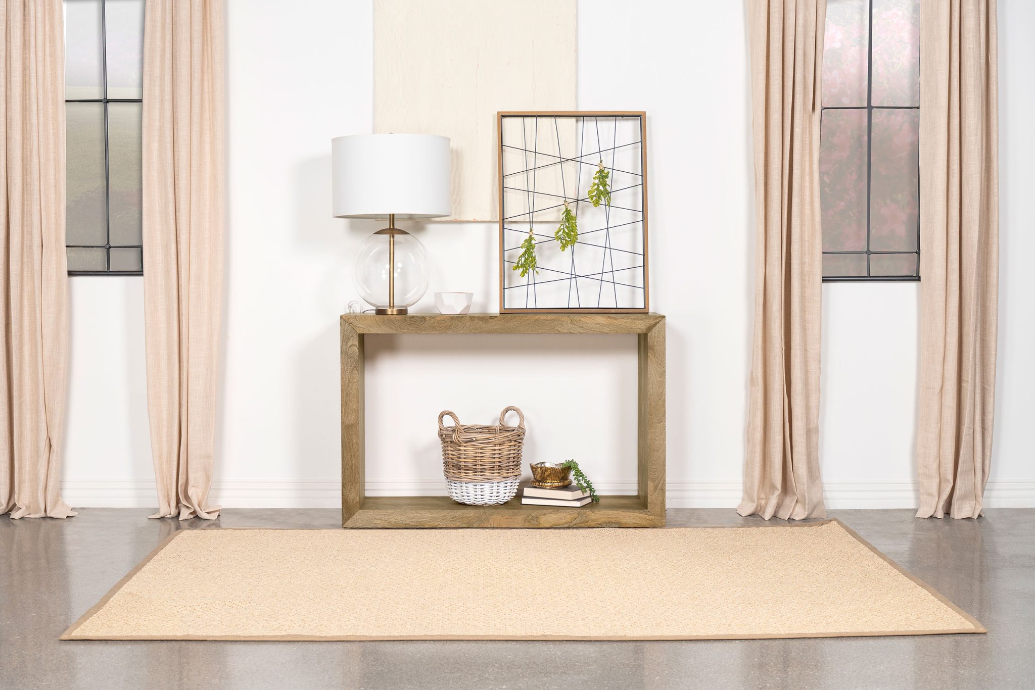 Benton Rectangular Solid Wood Entryway Console Table Natural