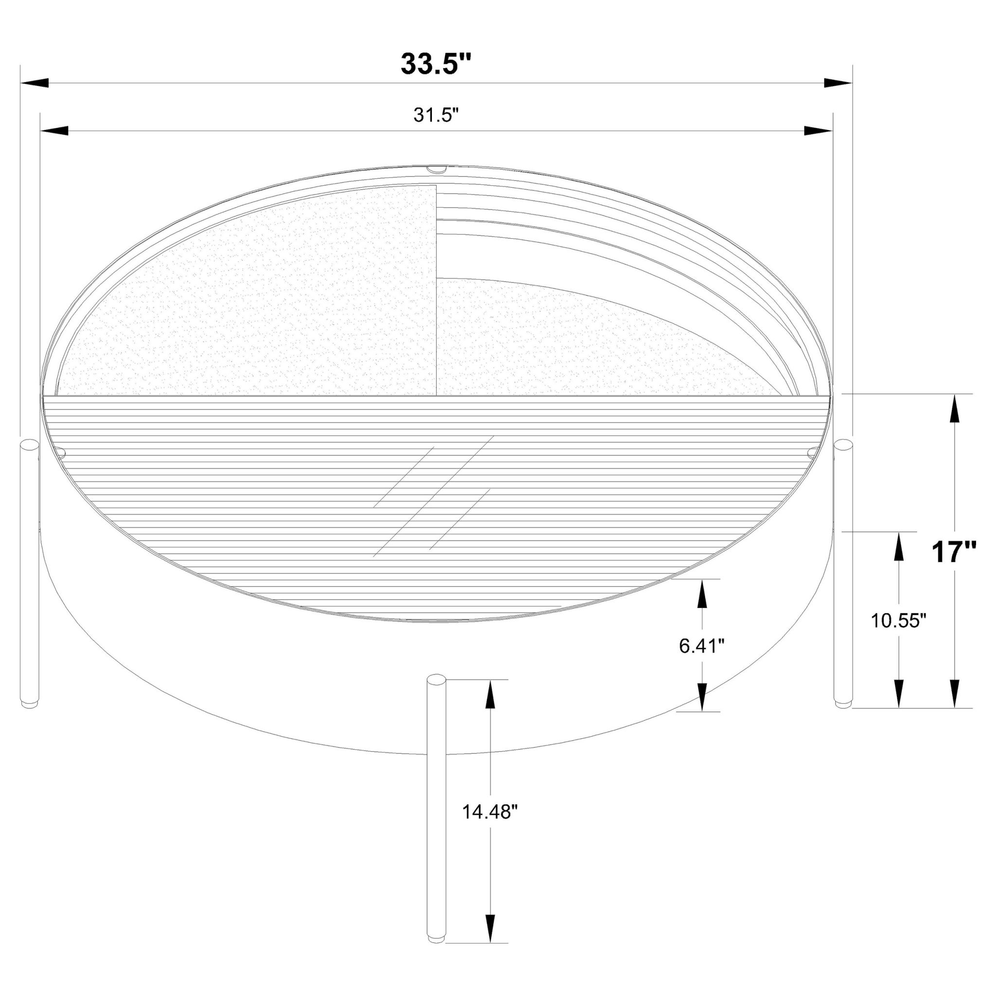 Ozella Round Coffee Table with Hidden Storage Sandy Black - Image 8