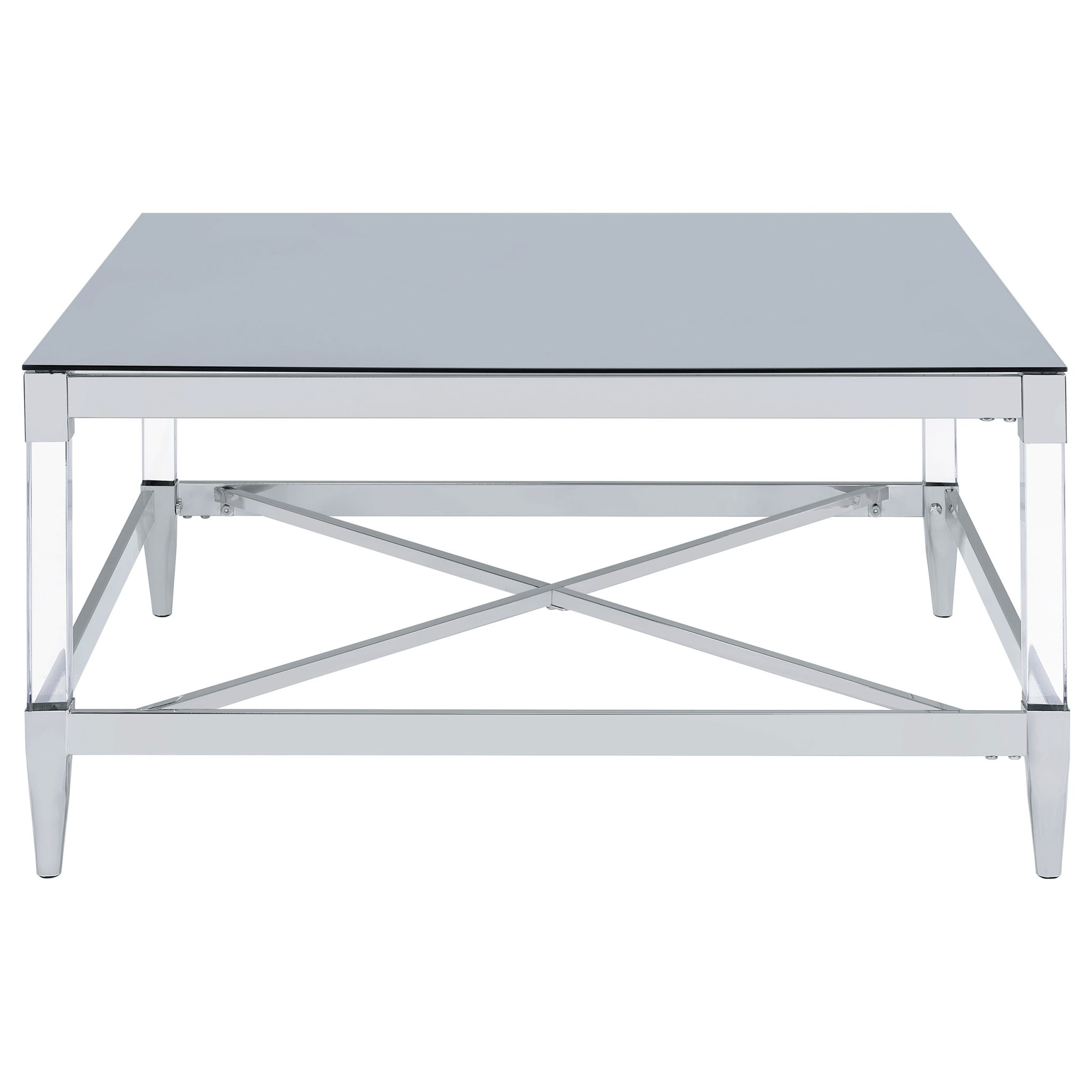 Lindley Square Mirrored Glass Coffee and End Table Chrome - Image 3