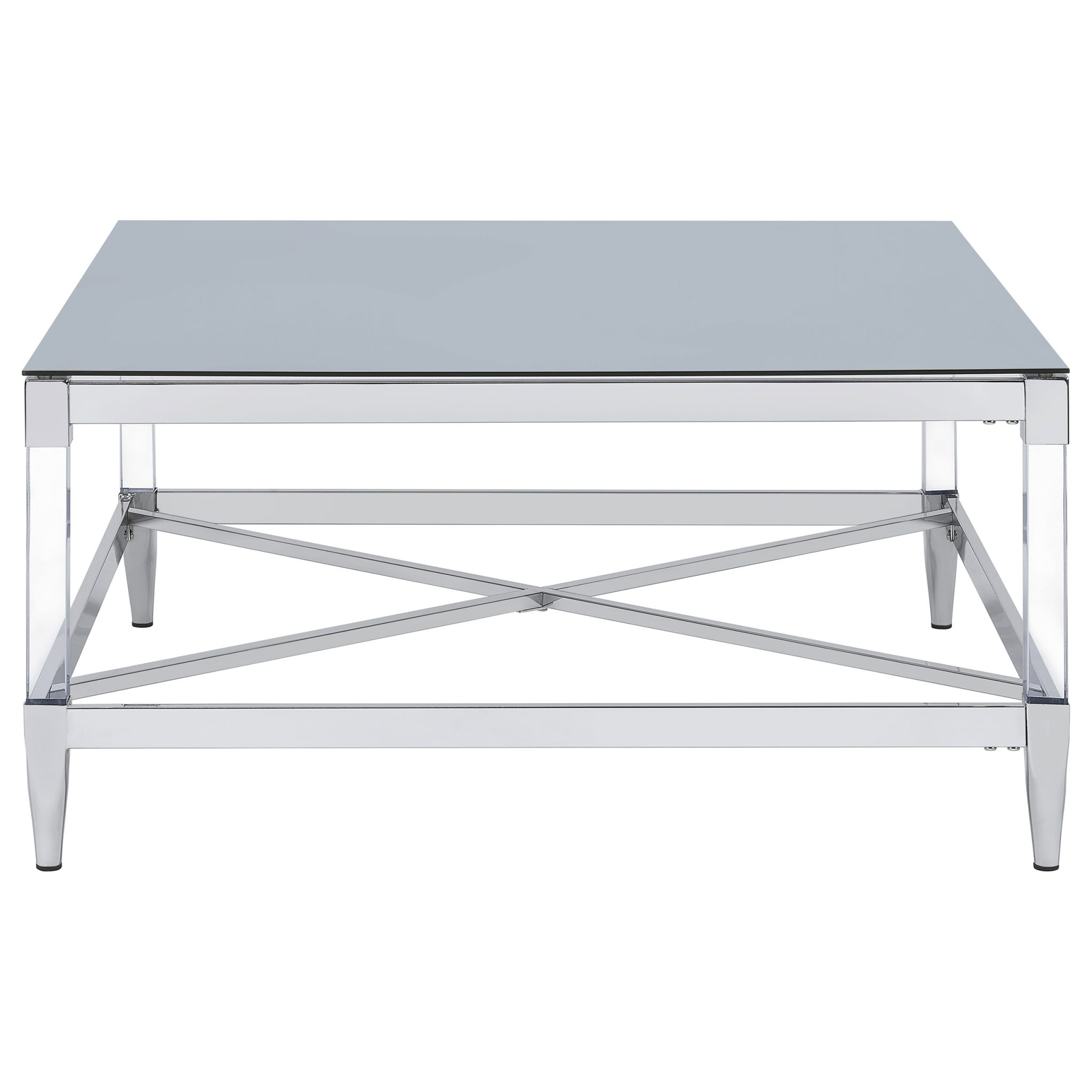 Lindley Square Mirrored Glass Coffee and End Table Chrome - Image 5