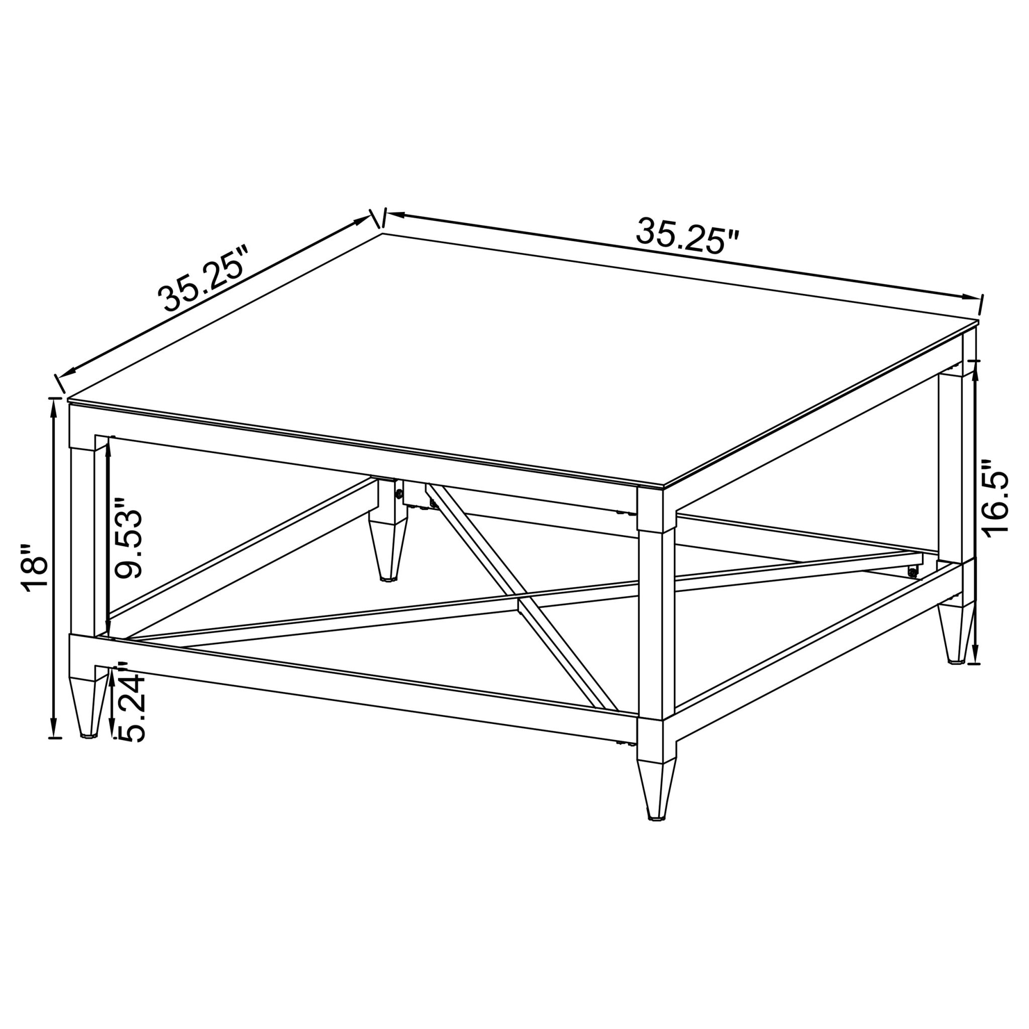 Lindley Square Mirrored Glass Coffee and End Table Chrome - Image 9