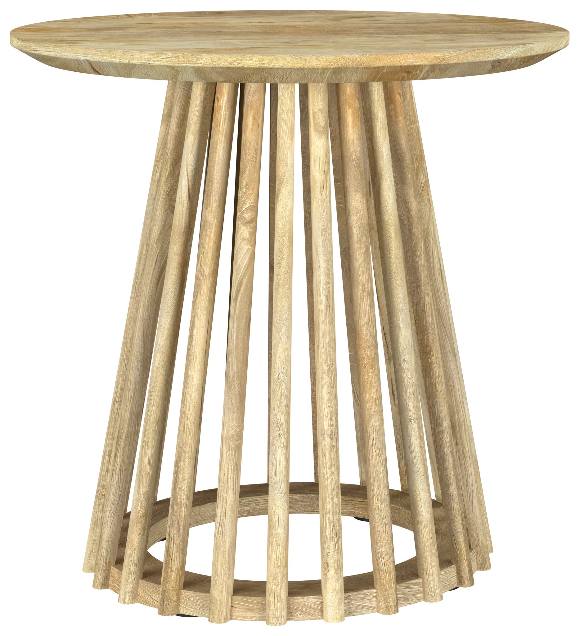 Touhy Round Solid Wood End Side Table Natural Mango - Image 2
