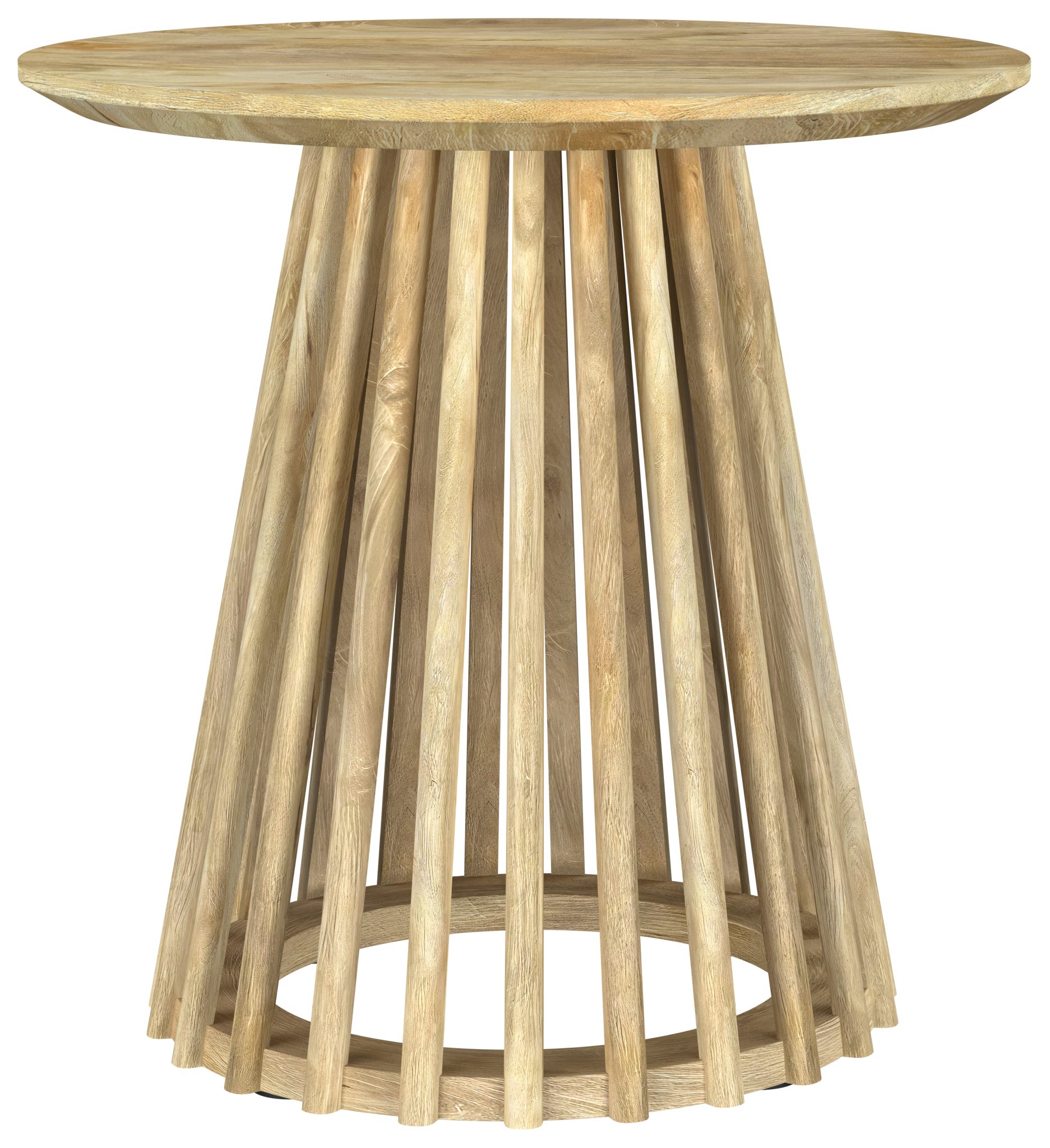 Touhy Round Solid Wood End Side Table Natural Mango - Image 3