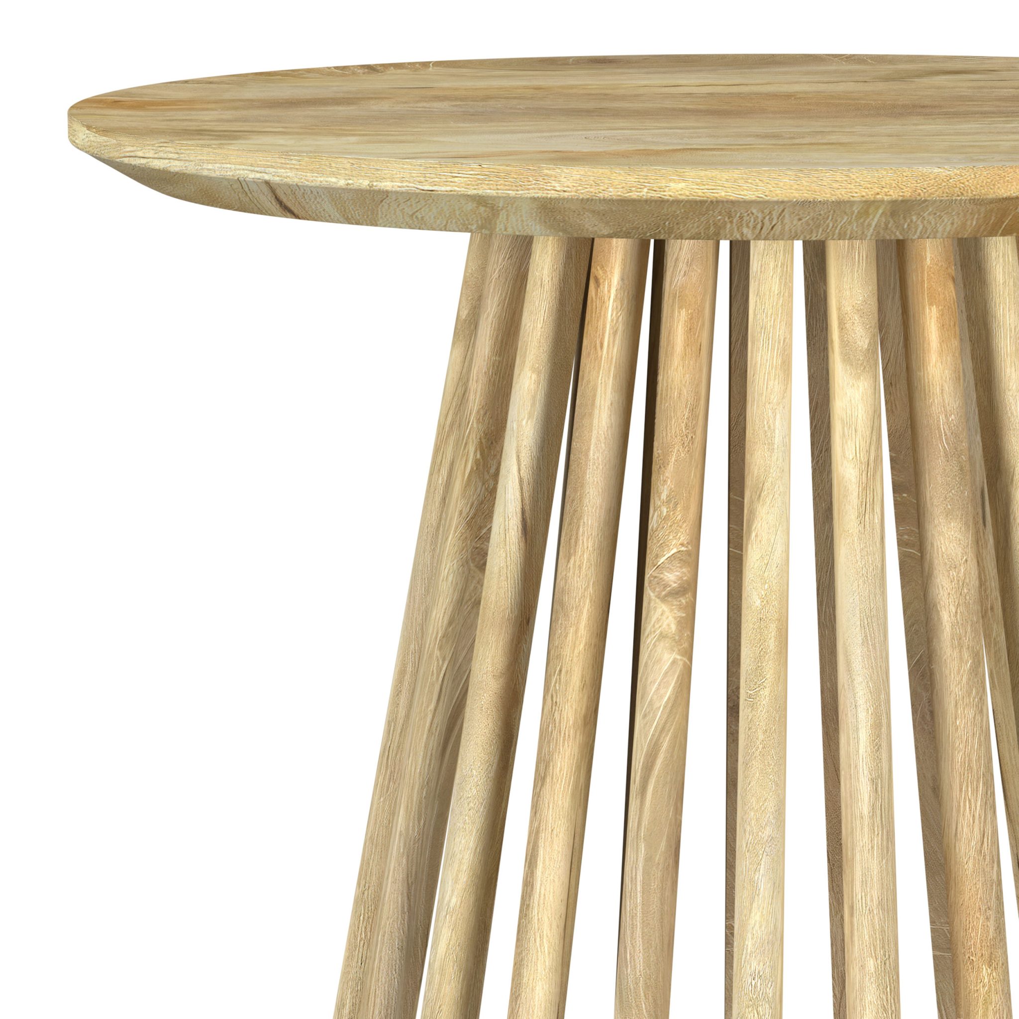 Touhy Round Solid Wood End Side Table Natural Mango - Image 5