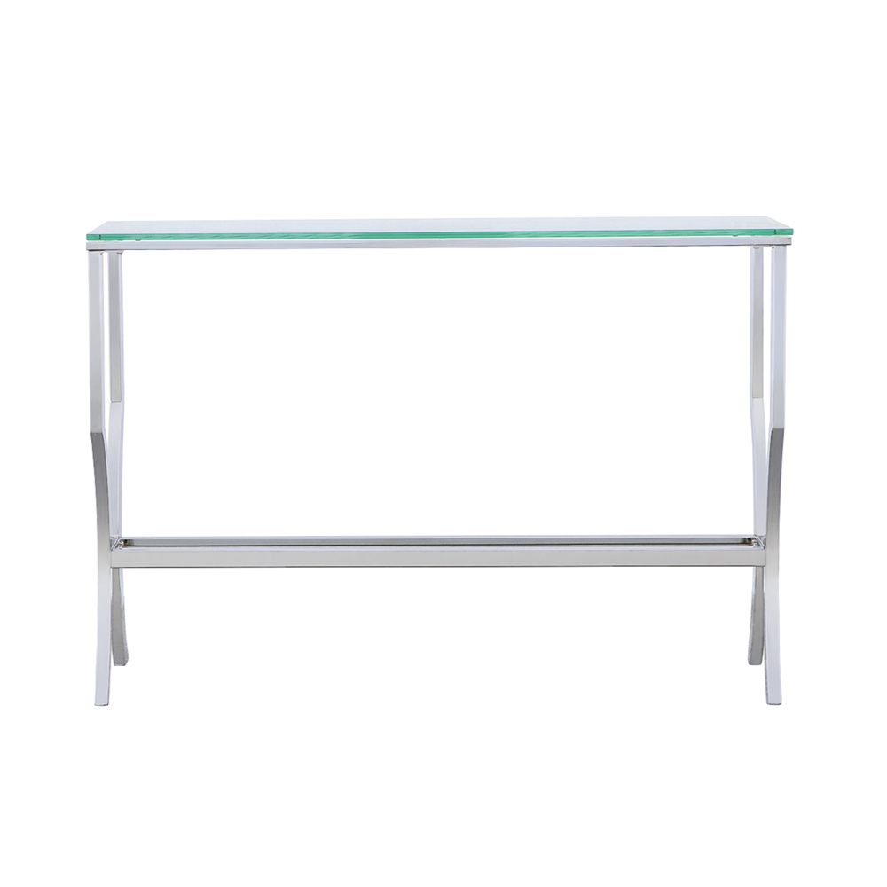 Saide Rectangular Glass Top Entryway Console Table Chrome - Image 3