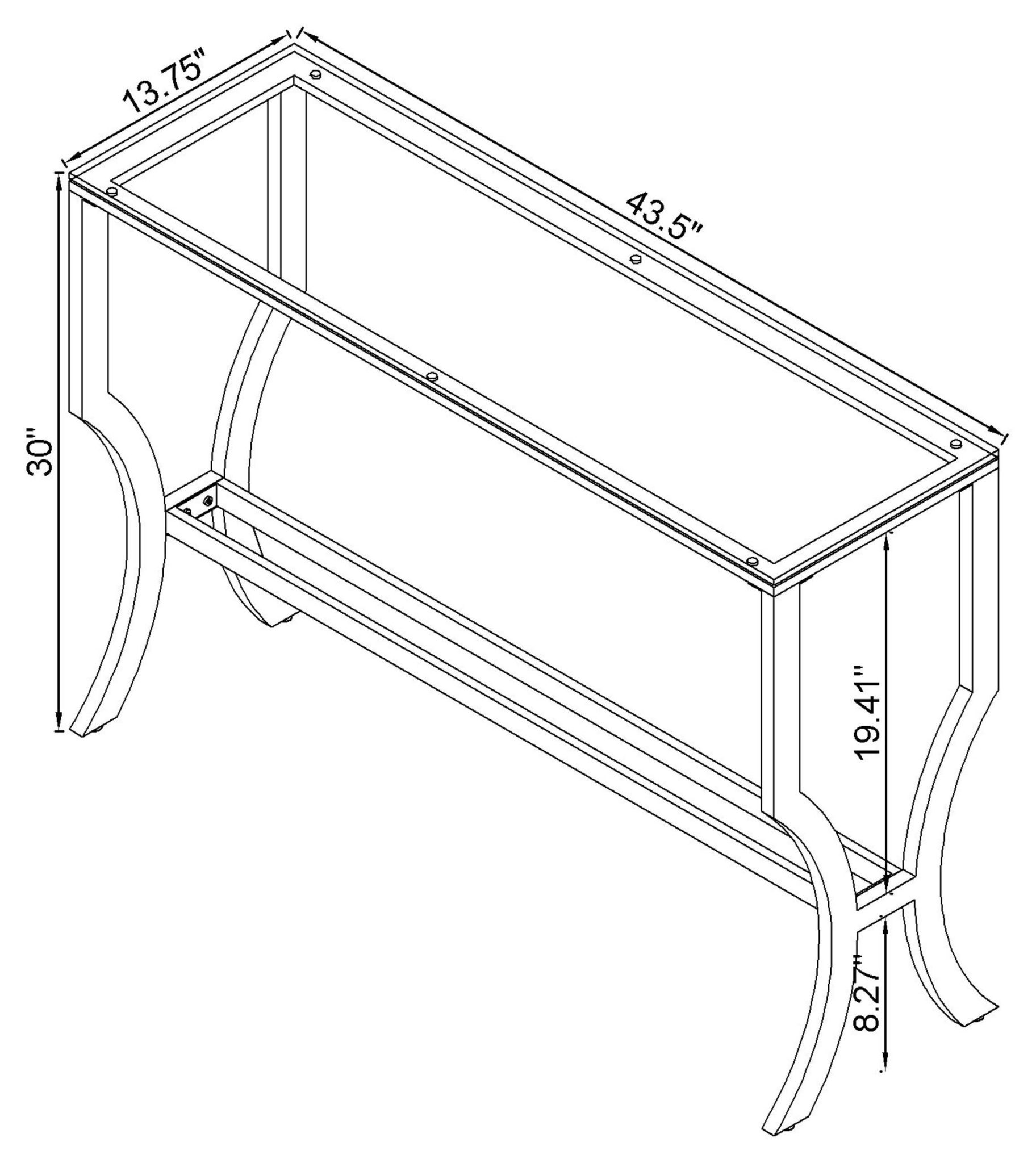 Saide Rectangular Glass Top Entryway Console Table Chrome - Image 6