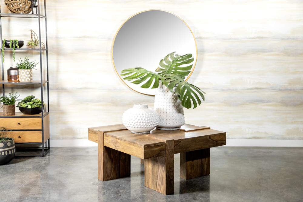 Samira Square Solid Wood Coffee Table Natural Sheesham - Image 13