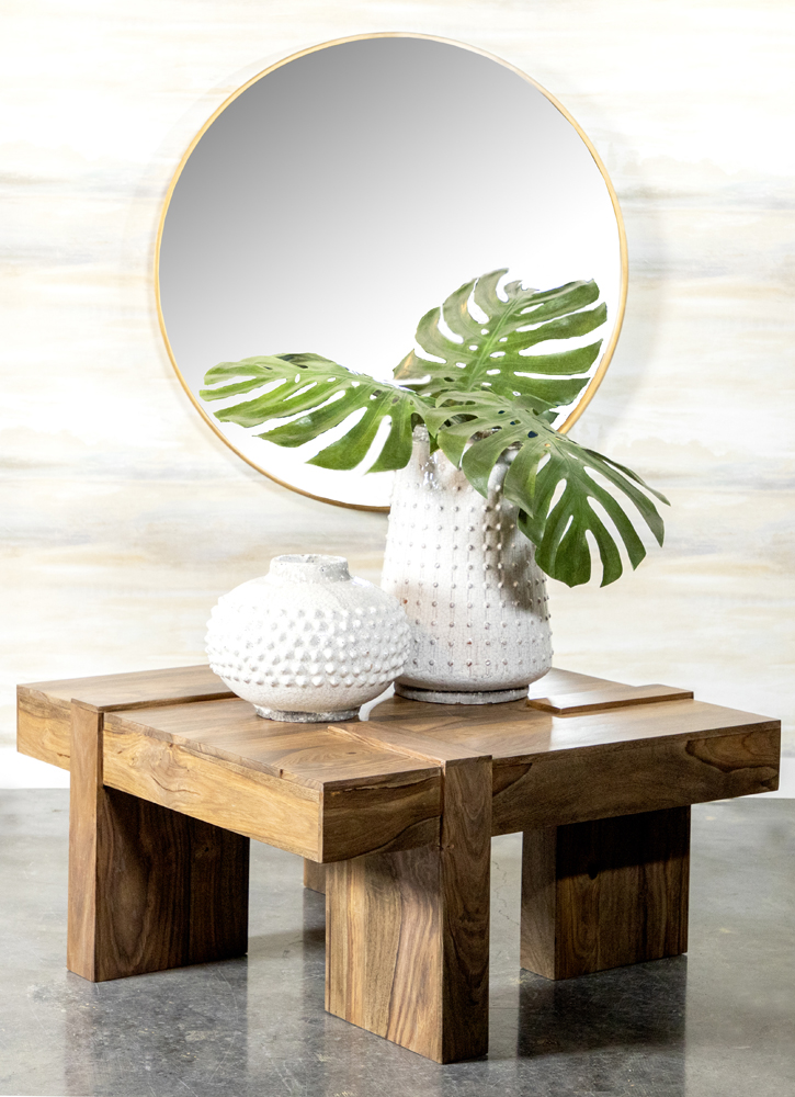 Samira Square Solid Wood Coffee Table Natural Sheesham - Image 2