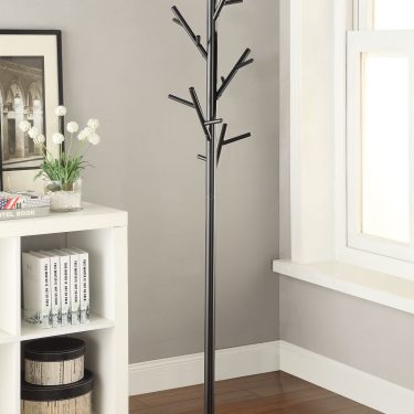 Clover 18 Hook Freestanding Coat Rack Hat Hanger Black