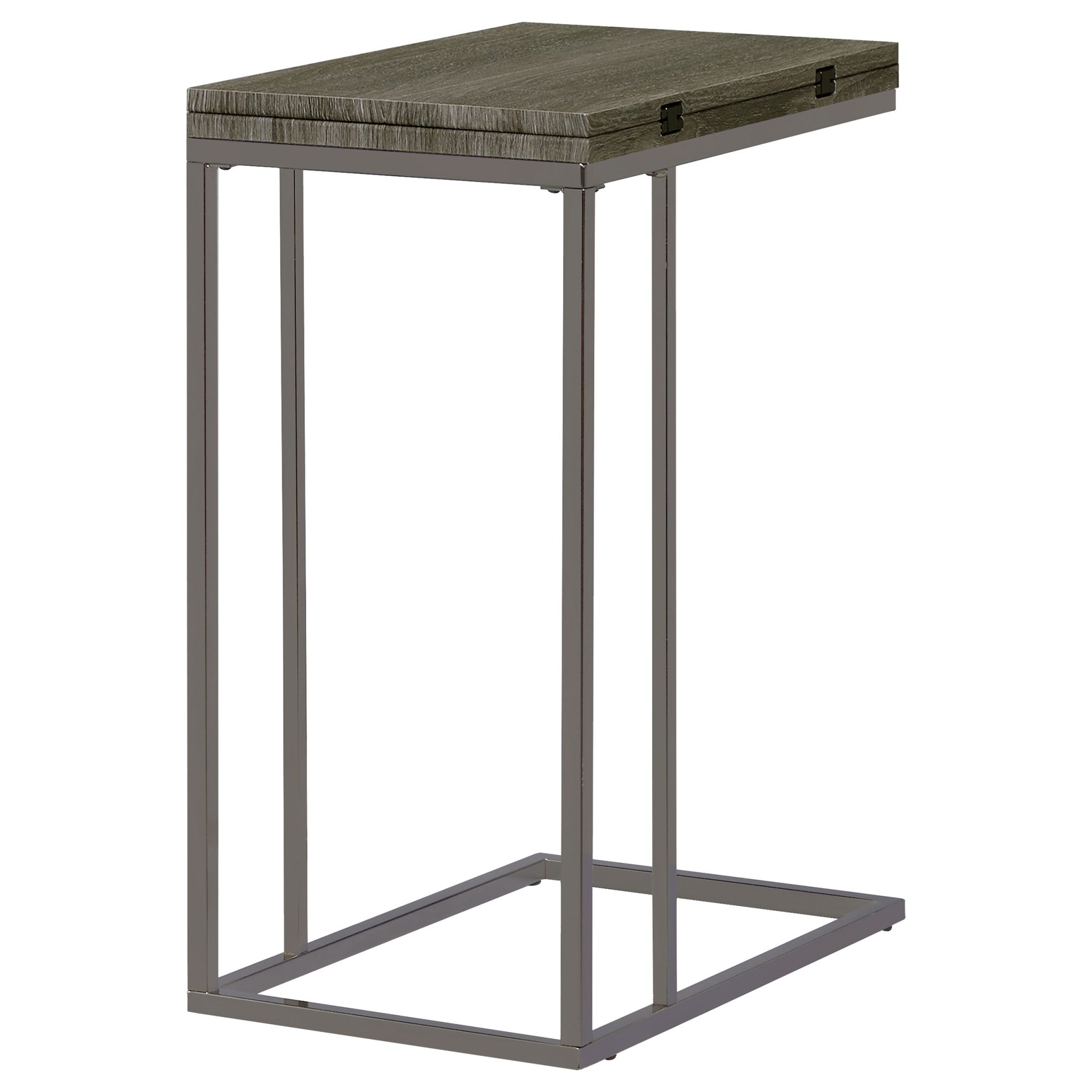 Pedro Expandable C-Shaped Sofa Side Table Weathered Grey - Image 11