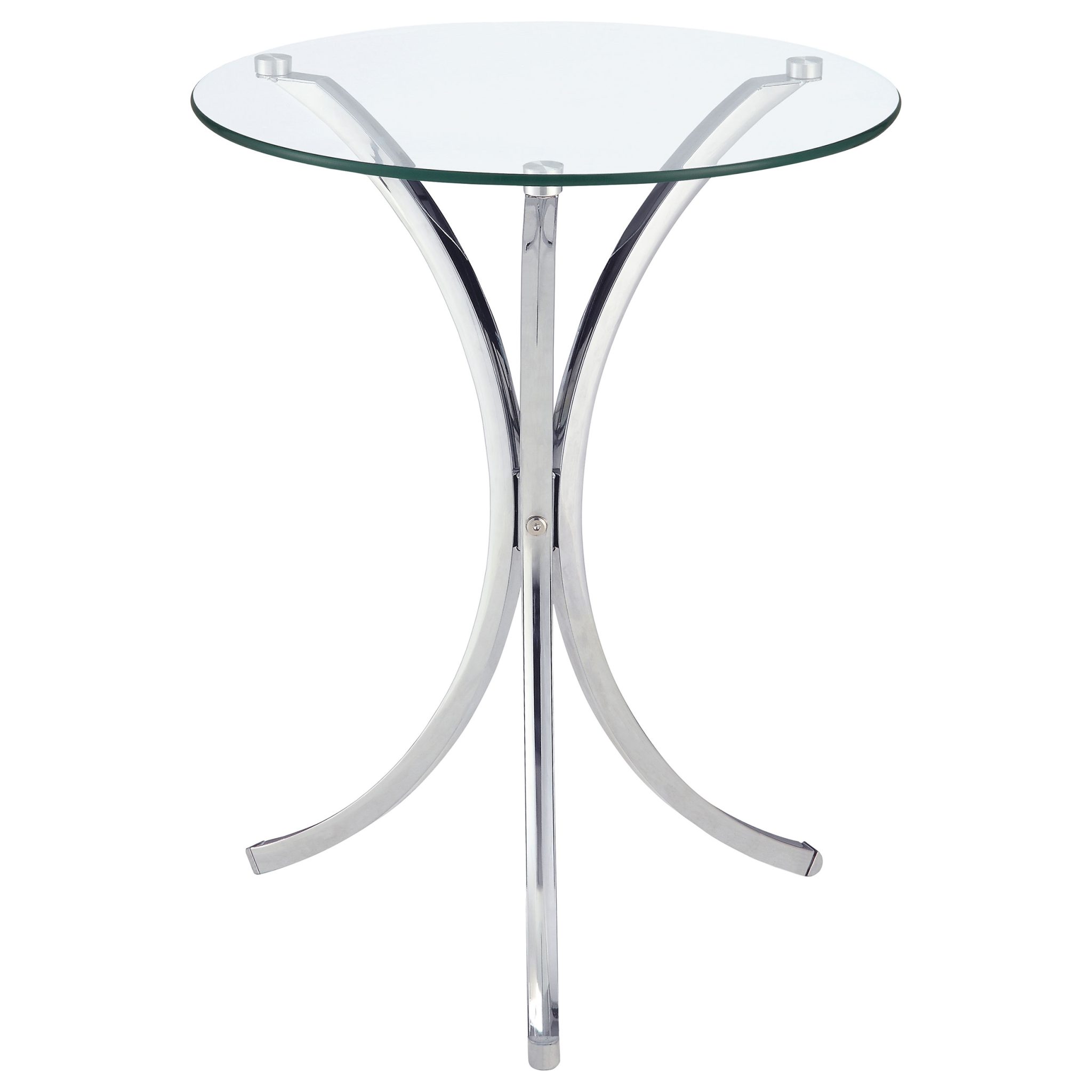 Eloise Round Glass Top Accent Side Table Chrome - Image 2