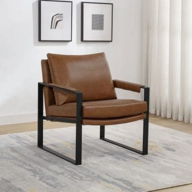 Rosalind Track Arm Accent Chair Brown