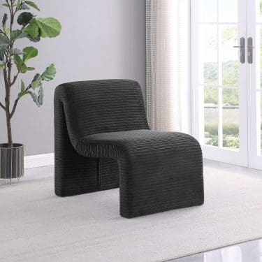 Drayton Curved Armless Accent Chair Black