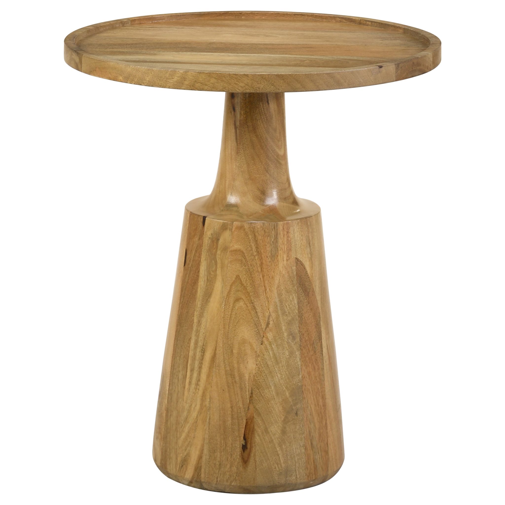 Ixia Round Solid Mango Wood Accent Side Table Natural - Image 2