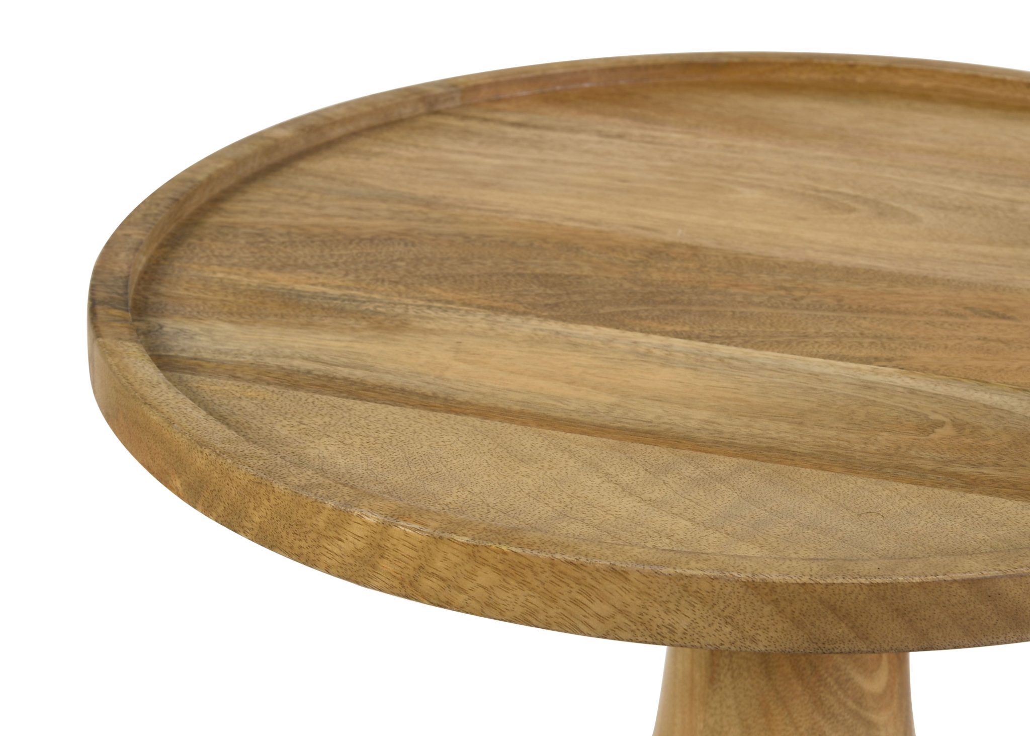 Ixia Round Solid Mango Wood Accent Side Table Natural - Image 4