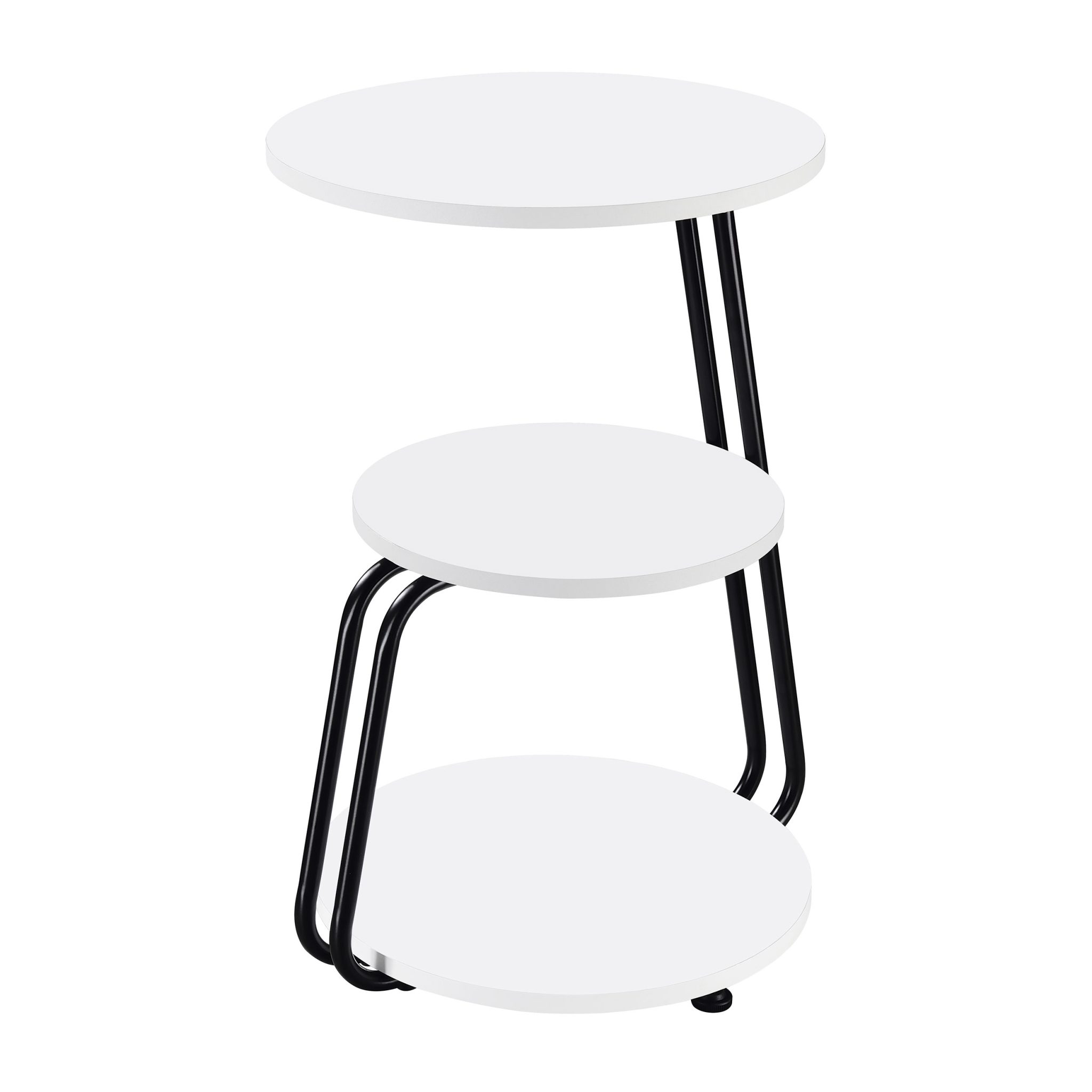 Hilly 3-Tier Round Accent Side Table White and Black - Image 2