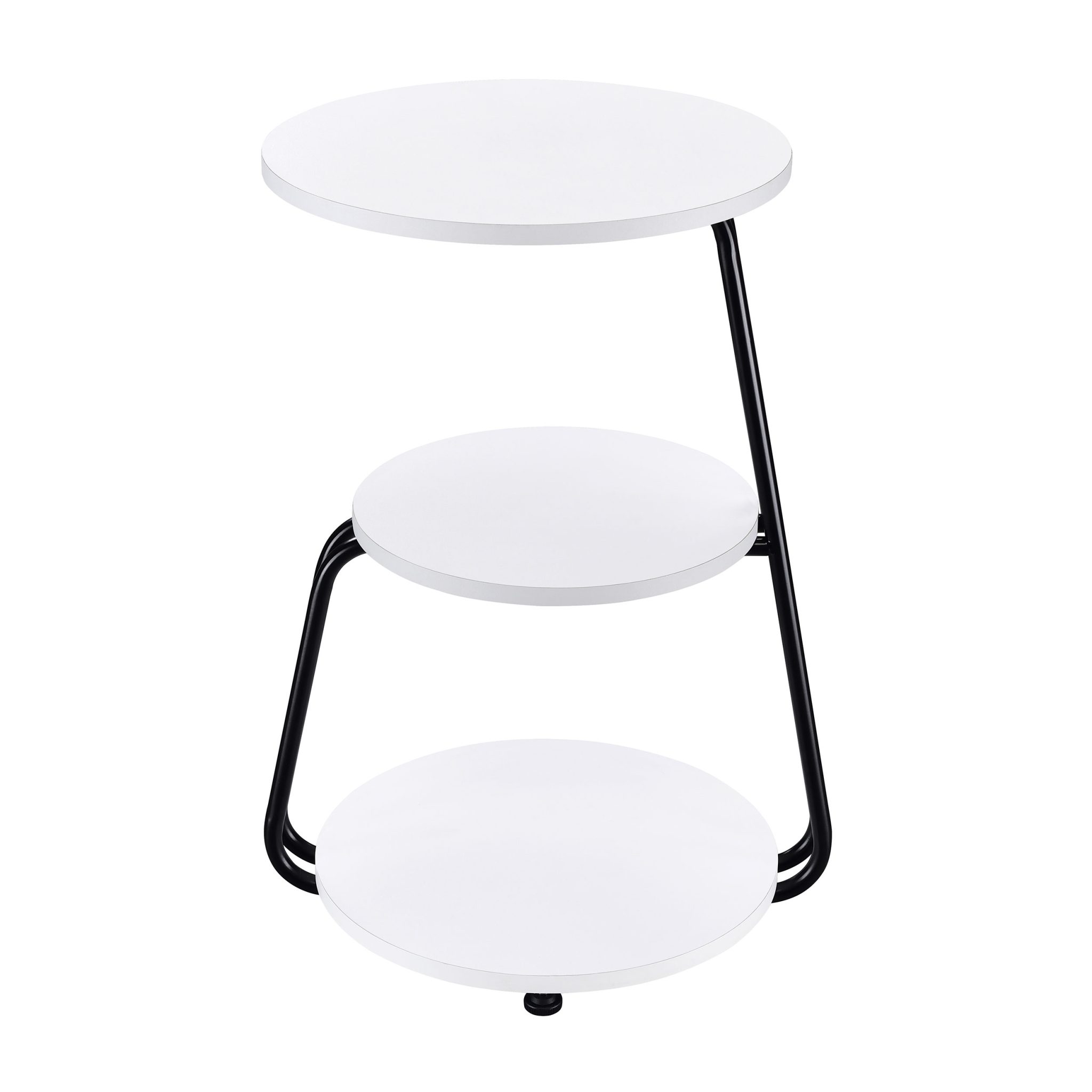 Hilly 3-Tier Round Accent Side Table White and Black - Image 3