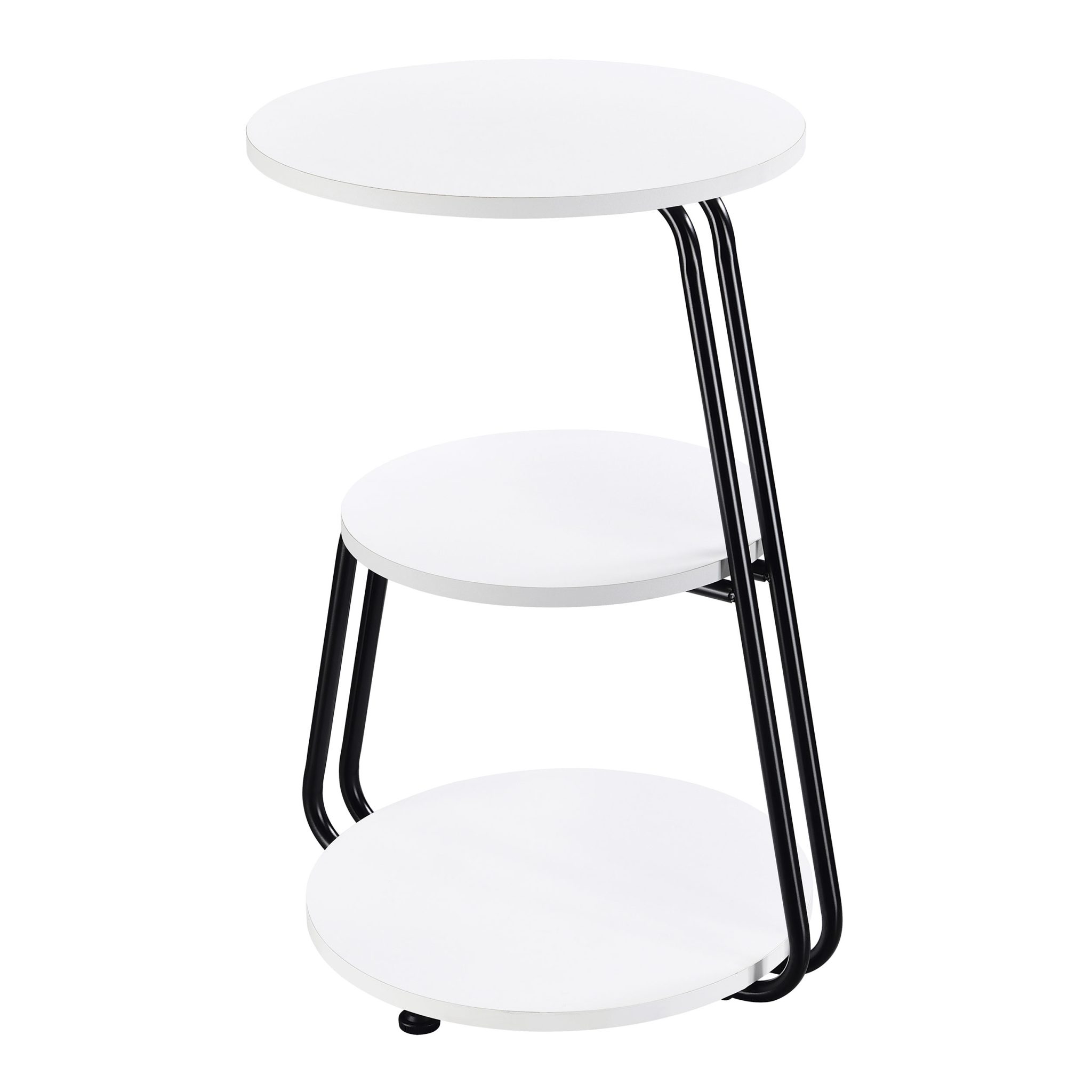 Hilly 3-Tier Round Accent Side Table White and Black - Image 4